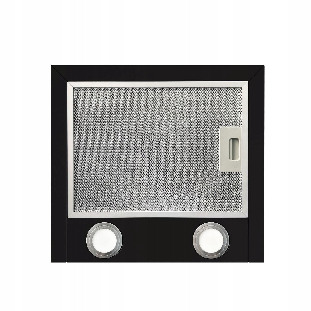 OKAP KUCHENNY ŚCIENNY CZARNY KOMINOWY PROSTOKĄTNY