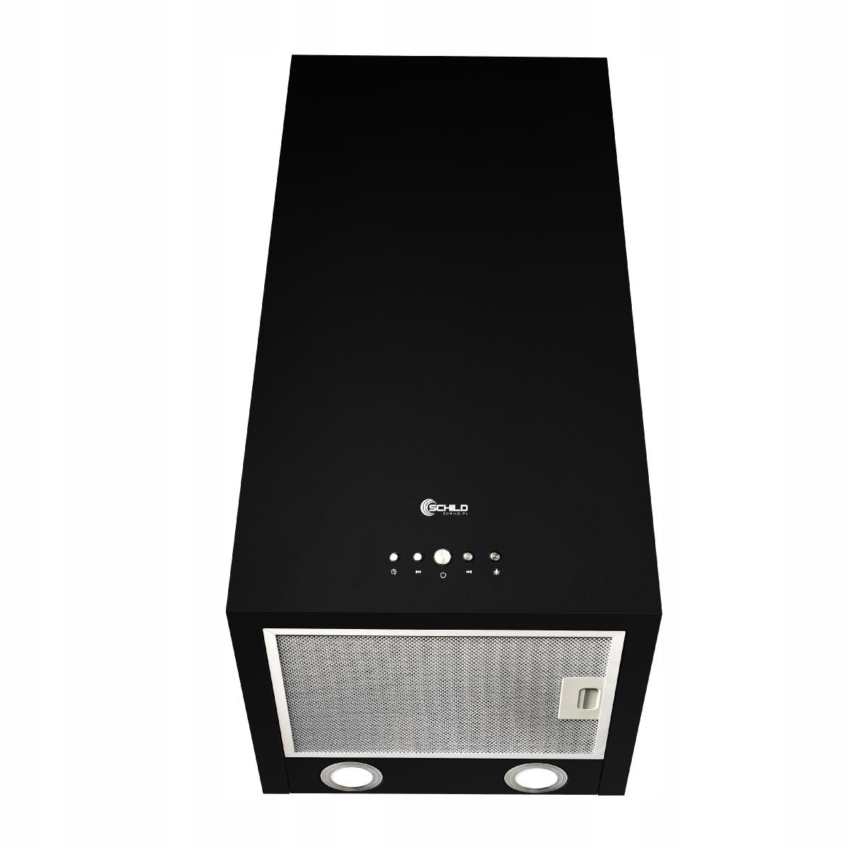 OKAP KUCHENNY ŚCIENNY CZARNY KOMINOWY PROSTOKĄTNY