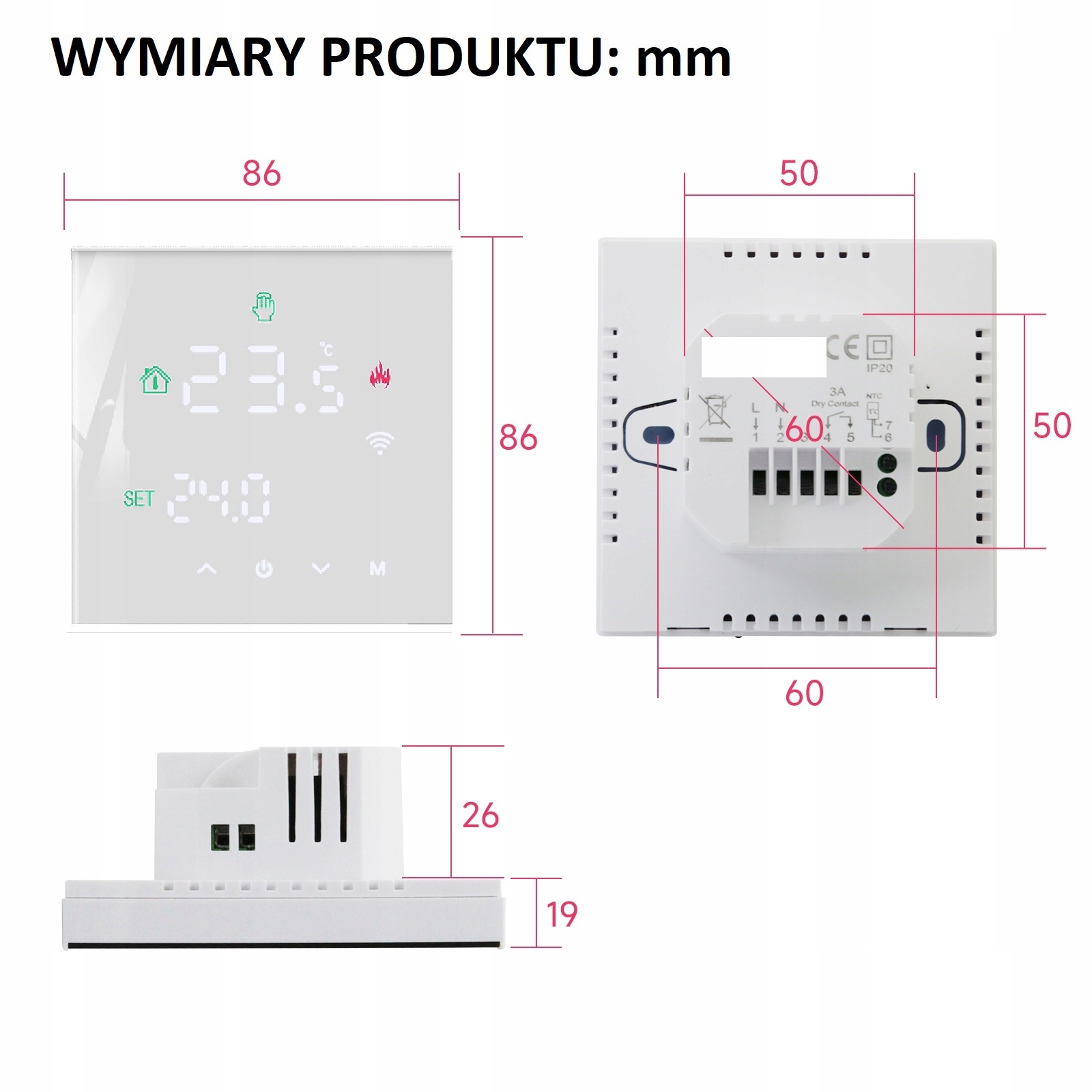 TUYA WIFI STEROWNIK TERMOSTAT REGULATOR PODŁOGÓWKI