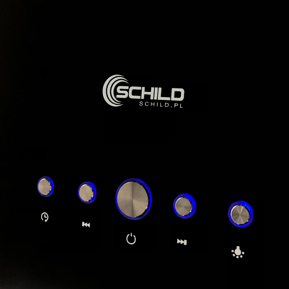 OKAP KUCHENNY ŚCIENNY CZARNY KOMINOWY PROSTOKĄTNY