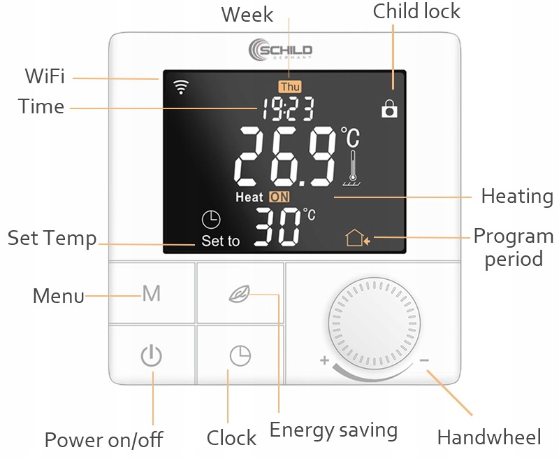 WiFi sterownik 230V termostat czujnik regulator PODŁOGÓWKI MATY GRZEWCZEJ