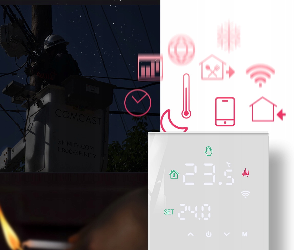 TUYA WIFI STEROWNIK TERMOSTAT REGULATOR PODŁOGÓWKI