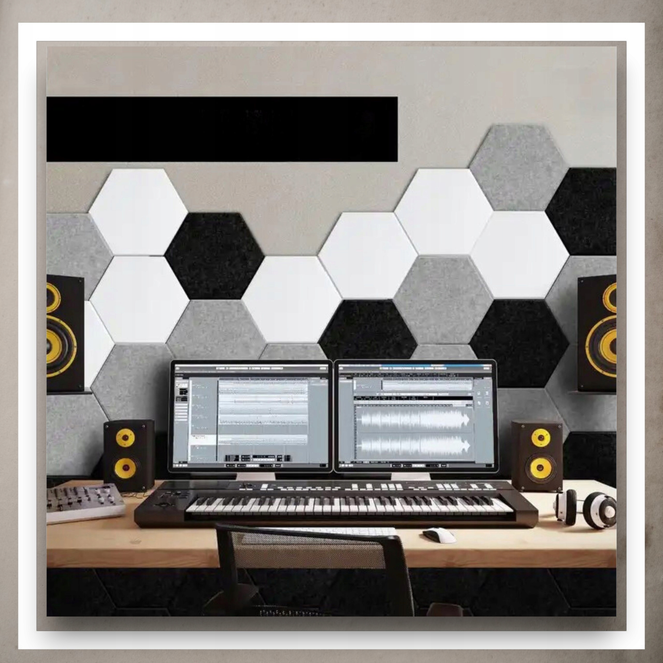 Panele Ścienne Filcowe 3D Heksagon Zagłówek Samoprzylepne Akustyczne Soft