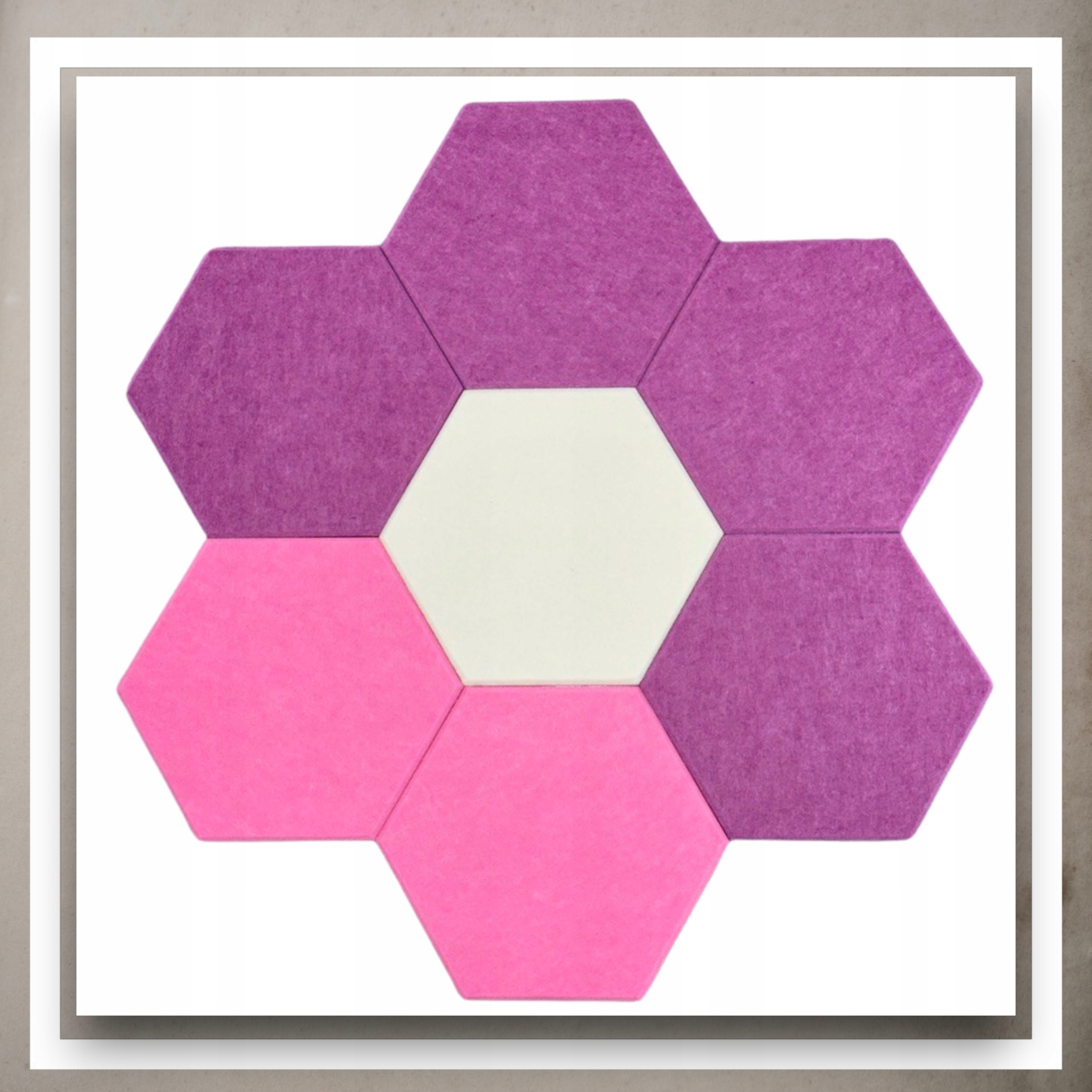 Panele Ścienne Filcowe 3D Heksagon Zagłówek Samoprzylepne Akustyczne Soft