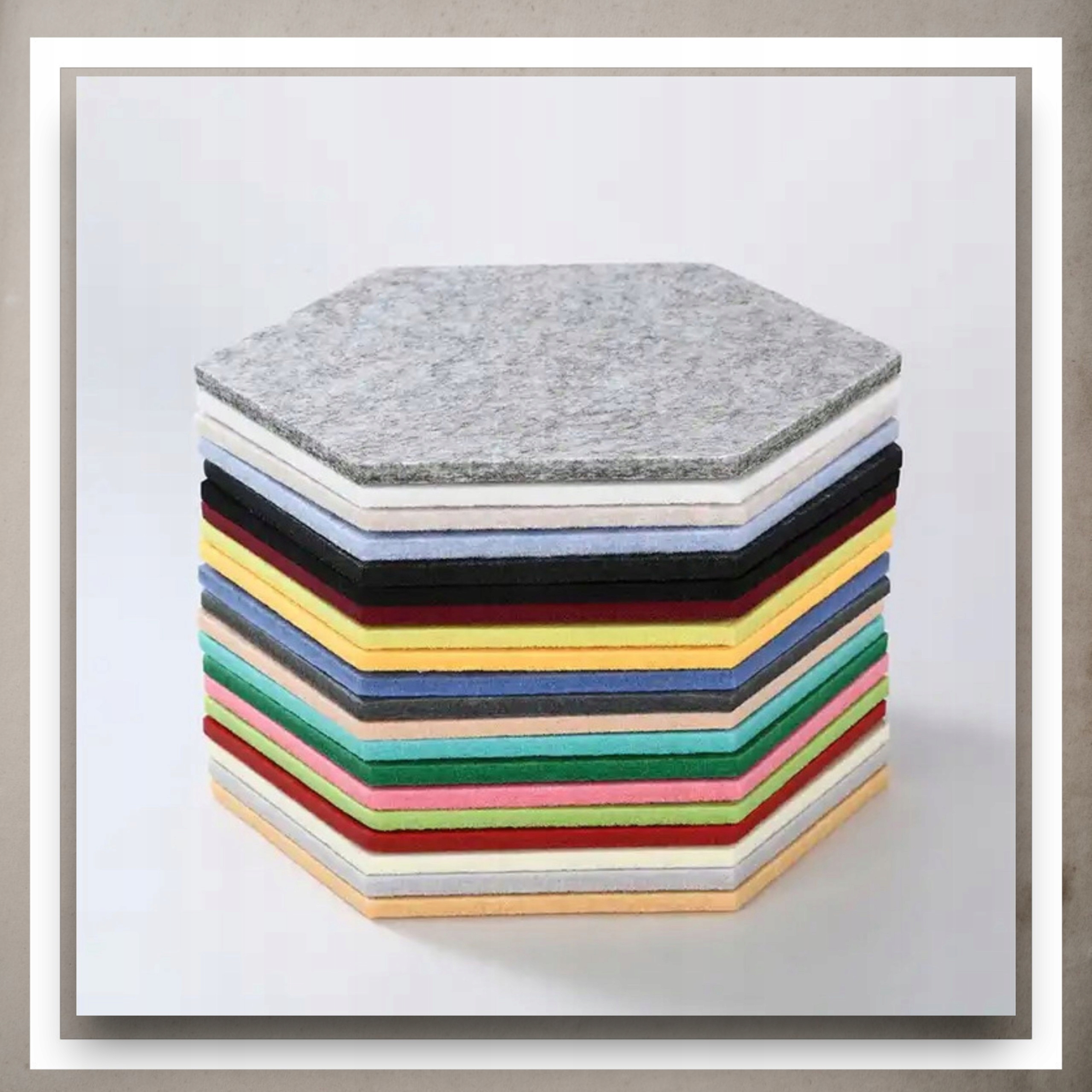 Panele Ścienne Filcowe 3D Heksagon Zagłówek Samoprzylepne Akustyczne Soft