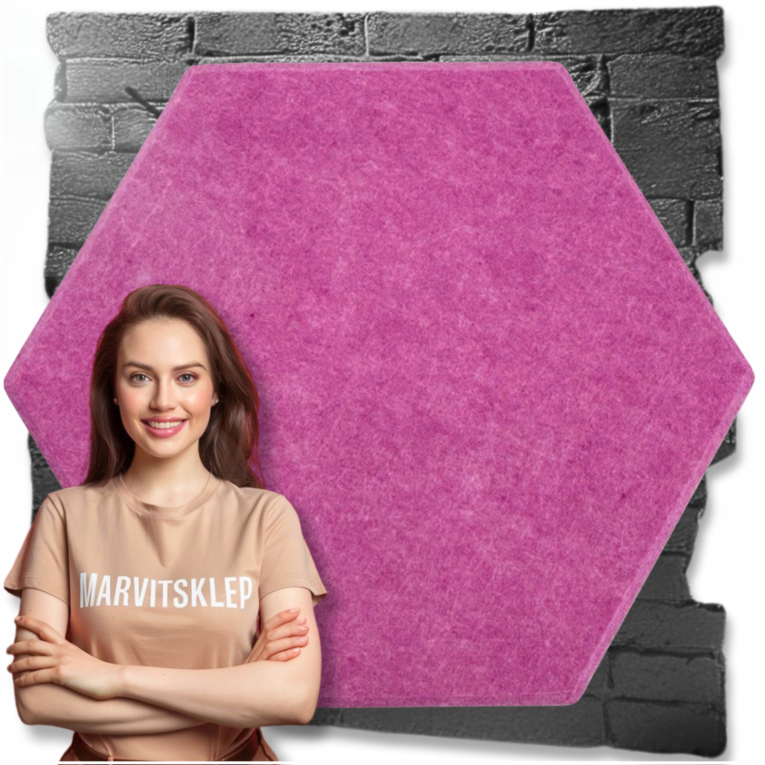 Panele Ścienne Filcowe 3D Heksagon Zagłówek Samoprzylepne Akustyczne Soft