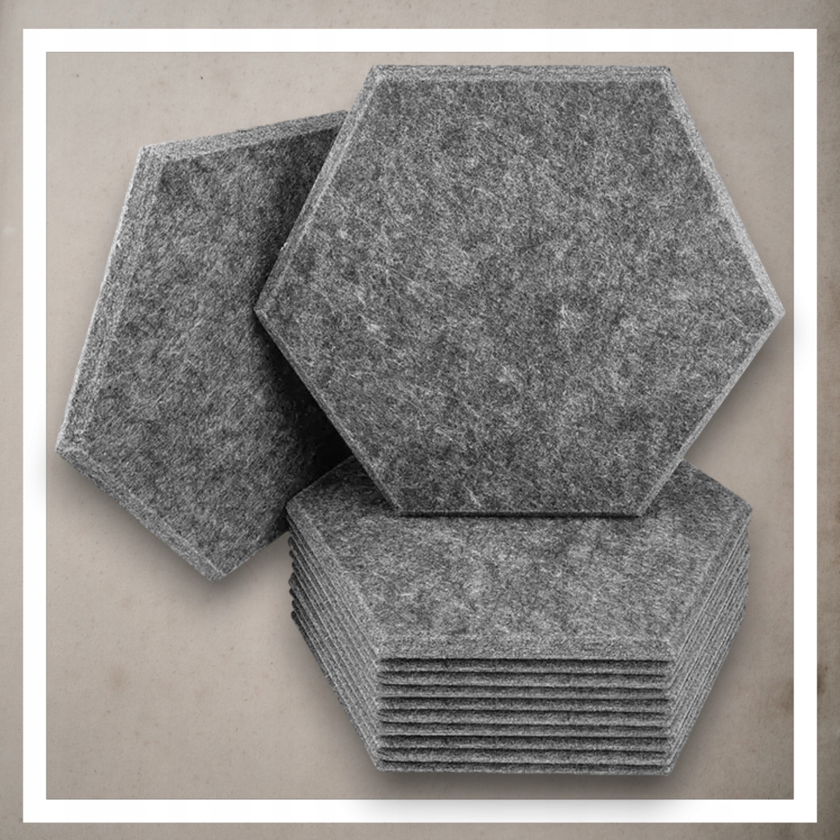 Panele Ścienne Filcowe 3D Heksagon Zagłówek Samoprzylepne Akustyczne Soft