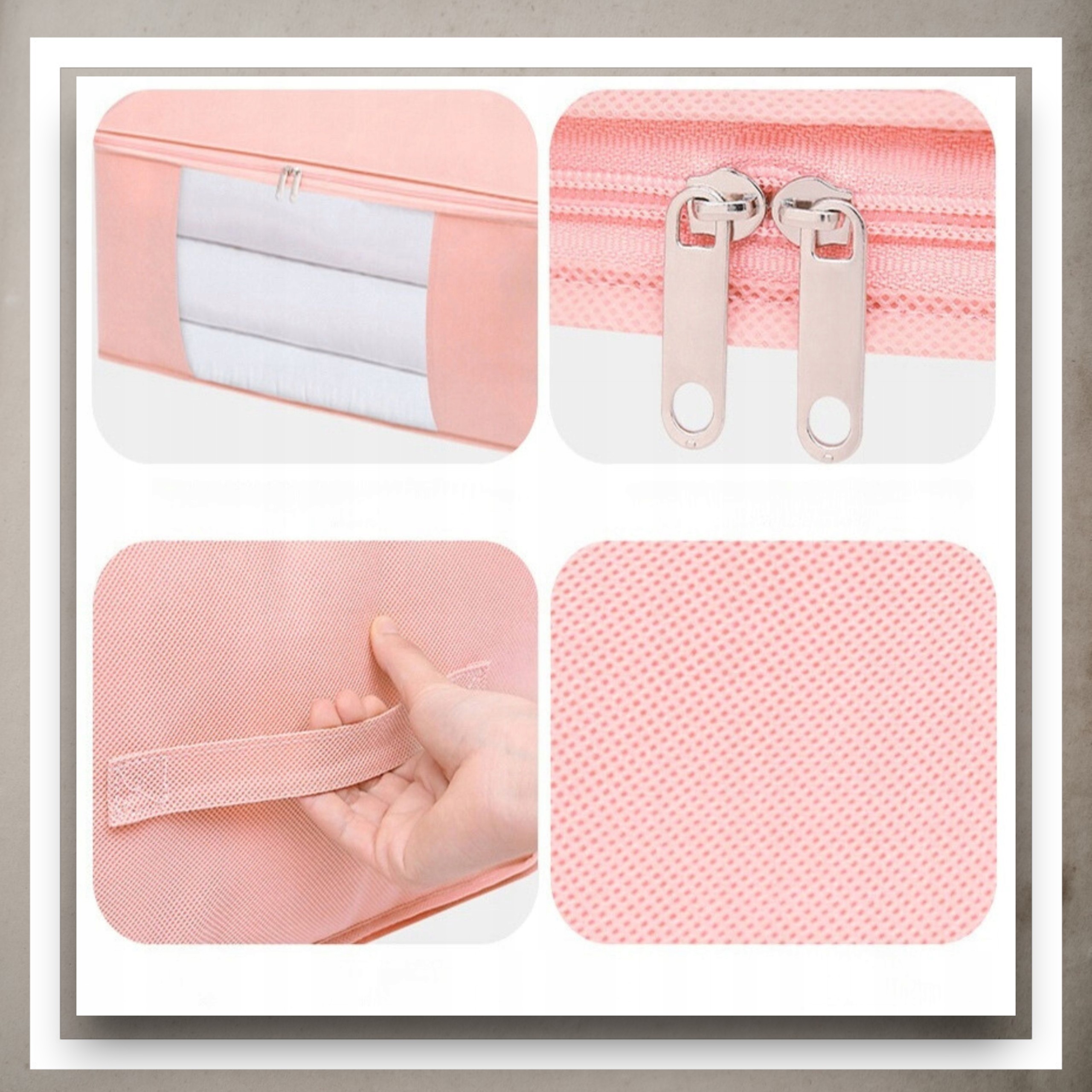 Pokrowiec Na Pościel Pod Łóżko Pojemnik Na Ubrania Torba Miękki Różowy S