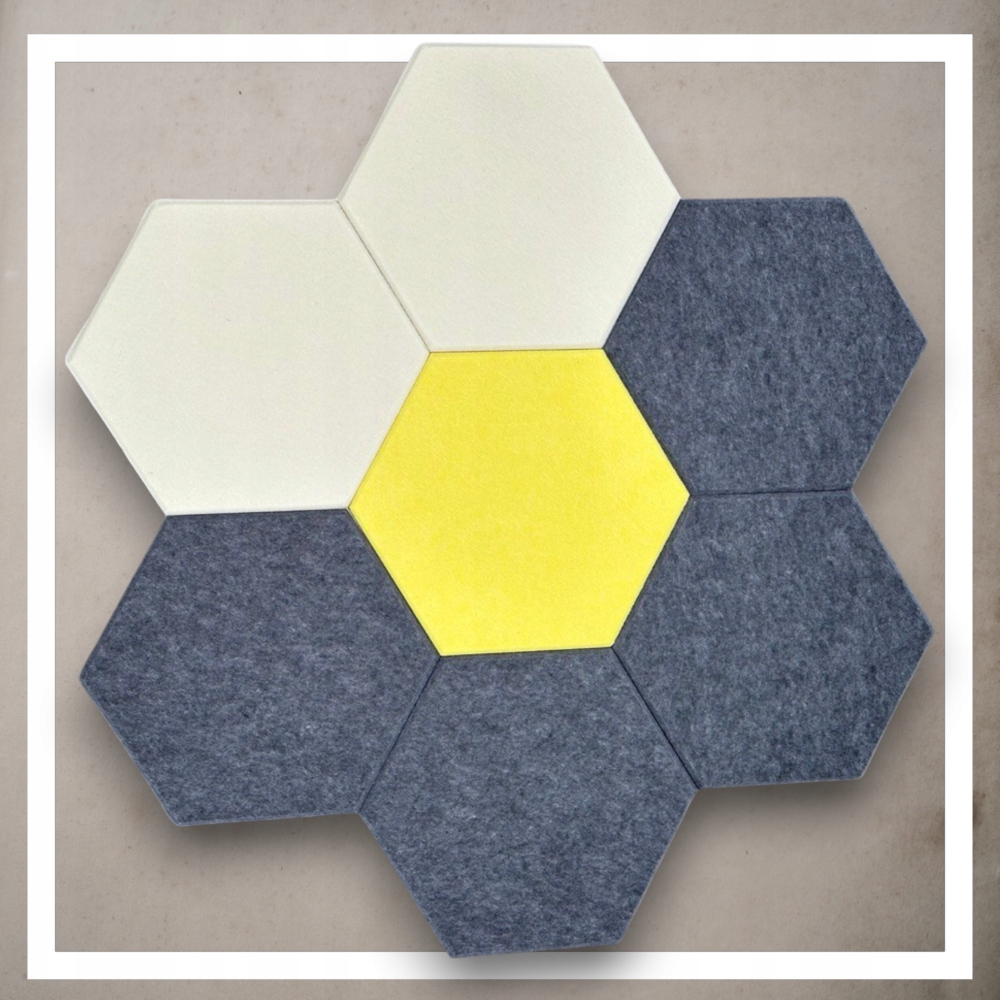 Panele Ścienne Filcowe 3D Heksagon Zagłówek Samoprzylepne Akustyczne Soft