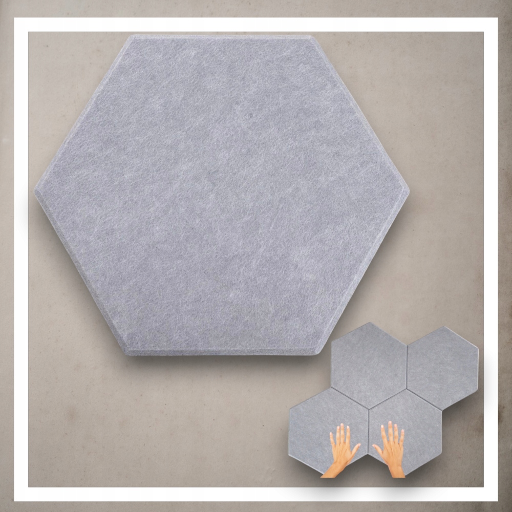 Panele Ścienne Filcowe 3D Heksagon Zagłówek Samoprzylepne Akustyczne Soft