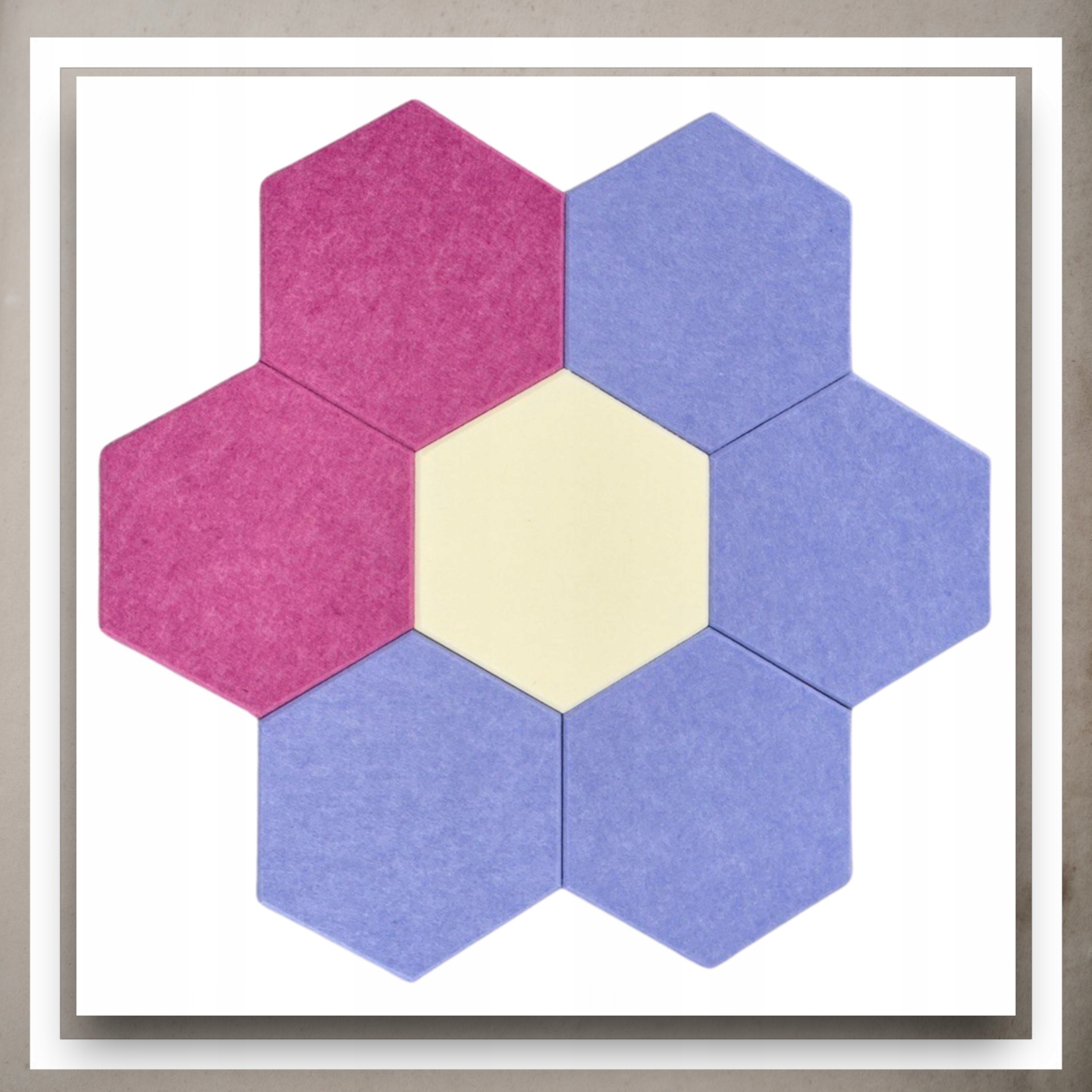 Panele Ścienne Filcowe 3D Heksagon Zagłówek Samoprzylepne Akustyczne Soft