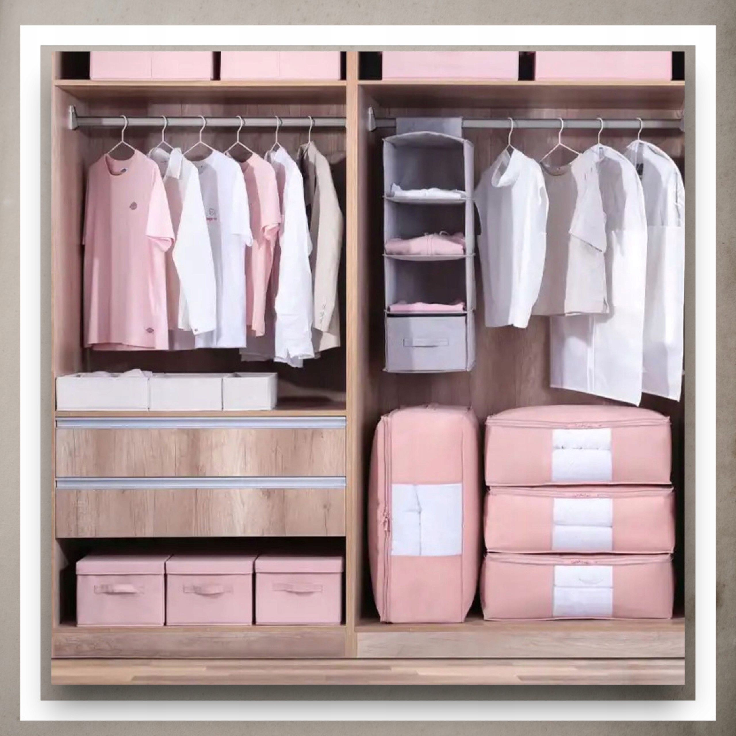 Pokrowiec Na Pościel Pod Łóżko Pojemnik Na Ubrania Torba Miękki Różowy S