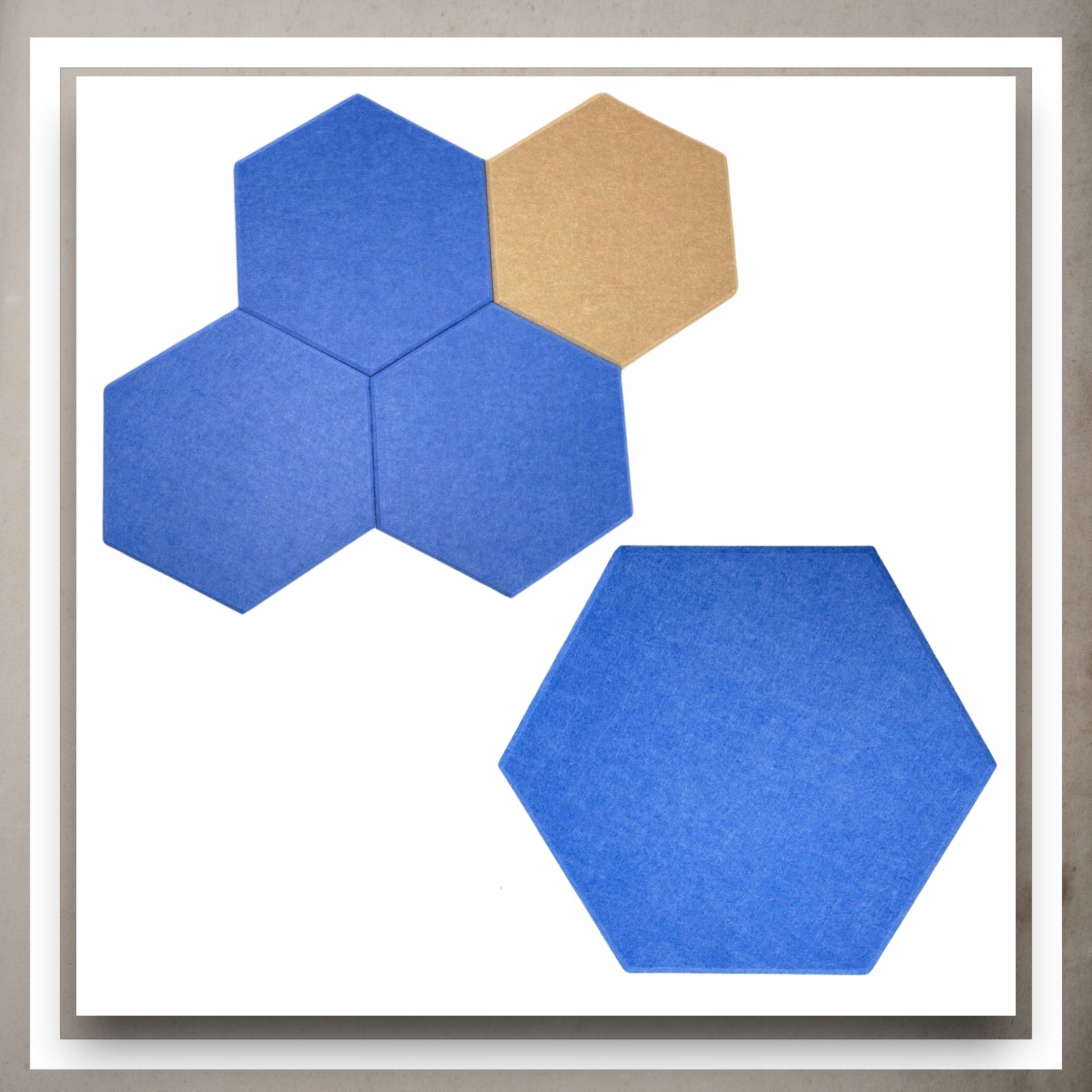 Panele Ścienne Filcowe 3D Heksagon Zagłówek Samoprzylepne Akustyczne Soft