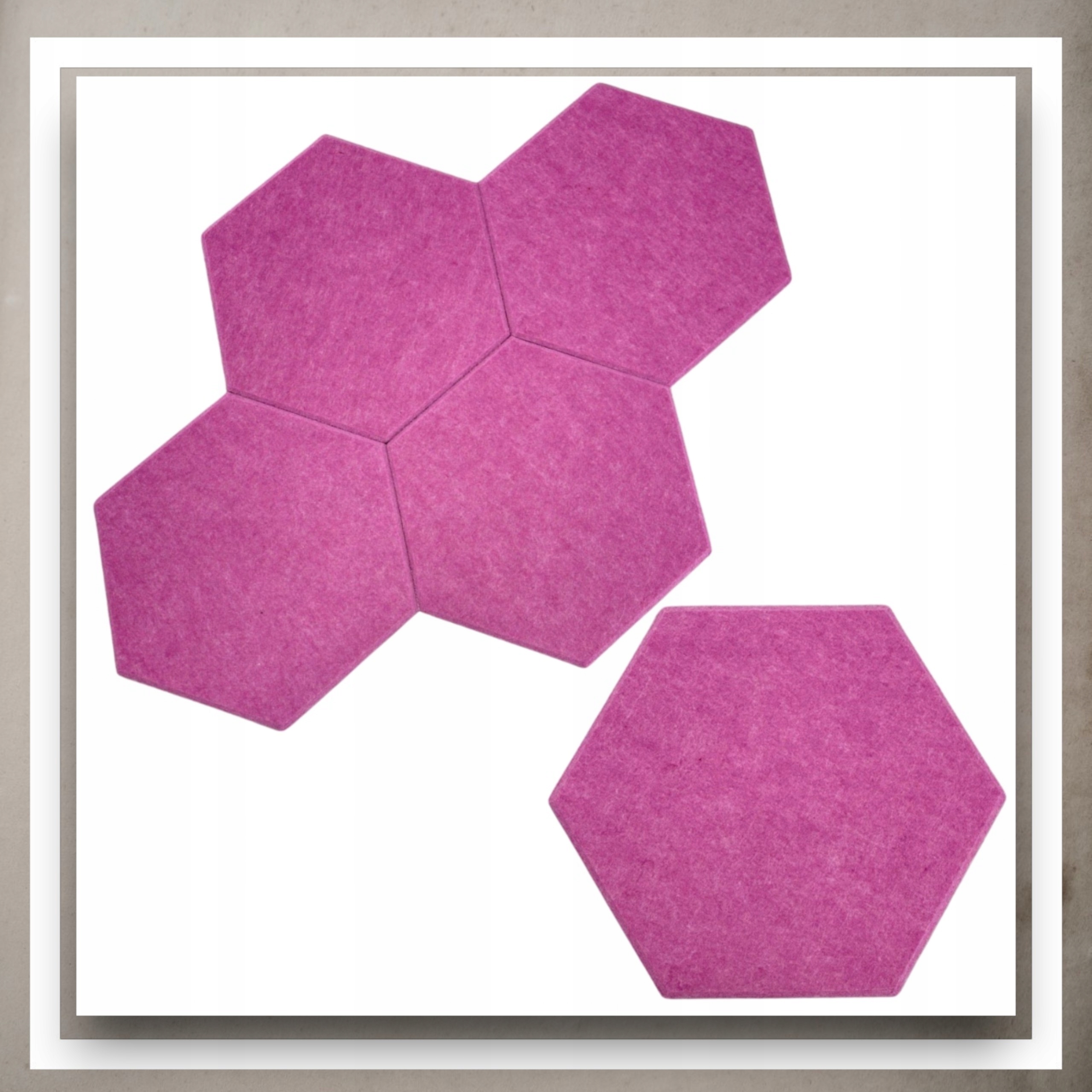 Panele Ścienne Filcowe 3D Heksagon Zagłówek Samoprzylepne Akustyczne Soft