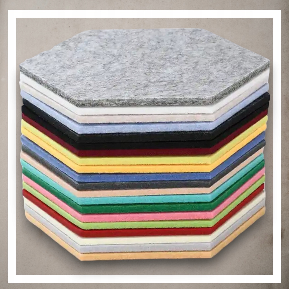 Panele Ścienne Filcowe 3D Heksagon Zagłówek Samoprzylepne Akustyczne Soft