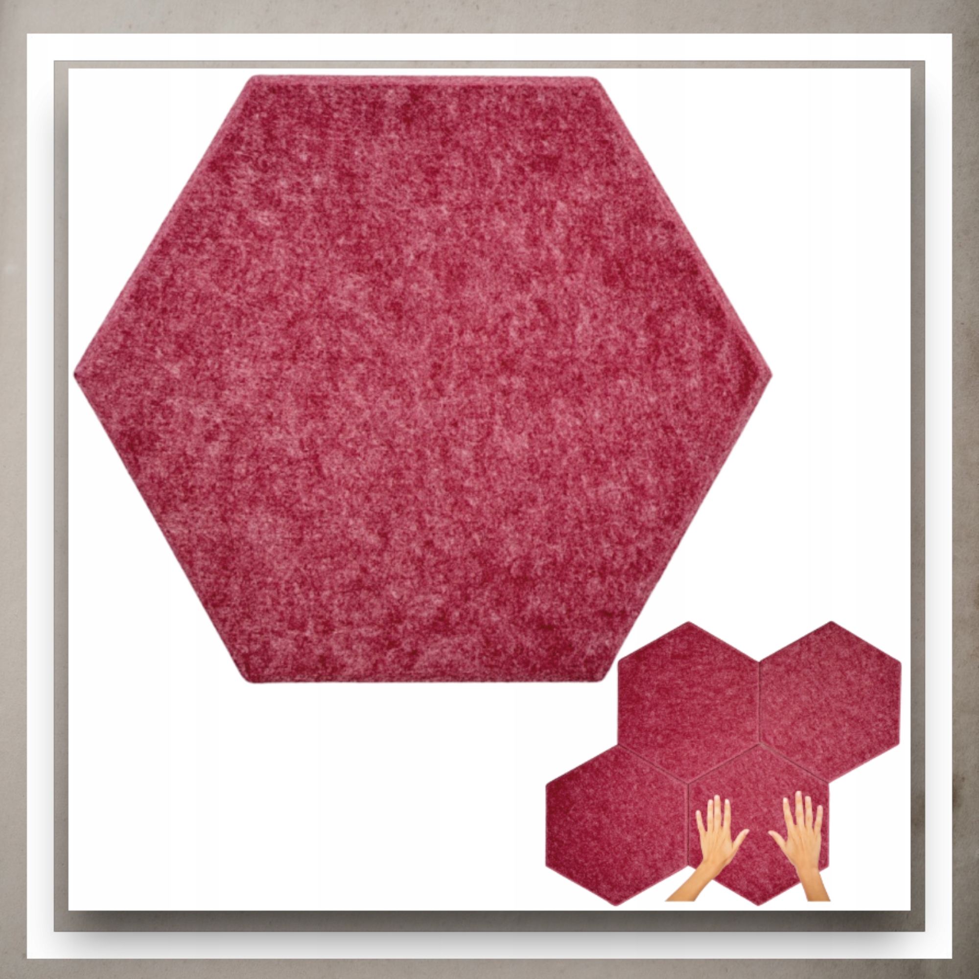 Panele Ścienne Filcowe 3D Heksagon Zagłówek Samoprzylepne Akustyczne Soft