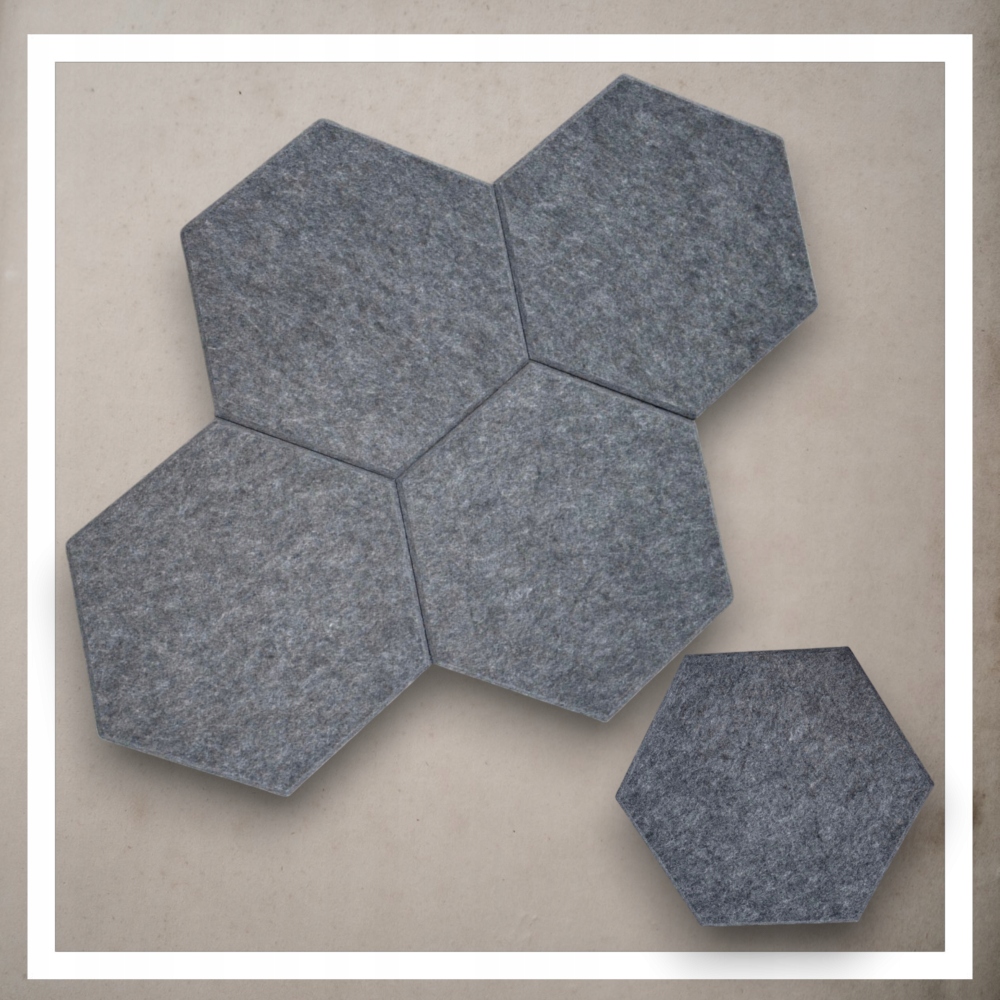 Panele Ścienne Filcowe 3D Heksagon Zagłówek Samoprzylepne Akustyczne Soft