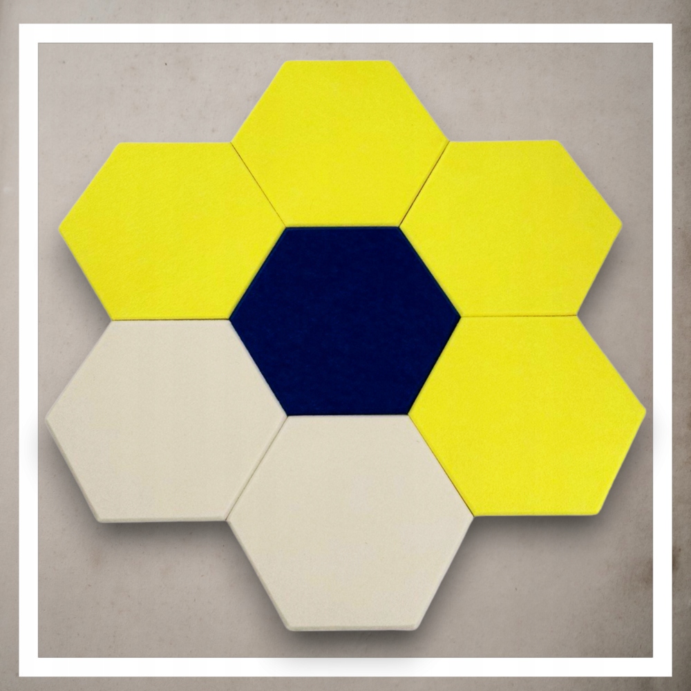 Panele Ścienne Filcowe 3D Heksagon Zagłówek Samoprzylepne Akustyczne Soft