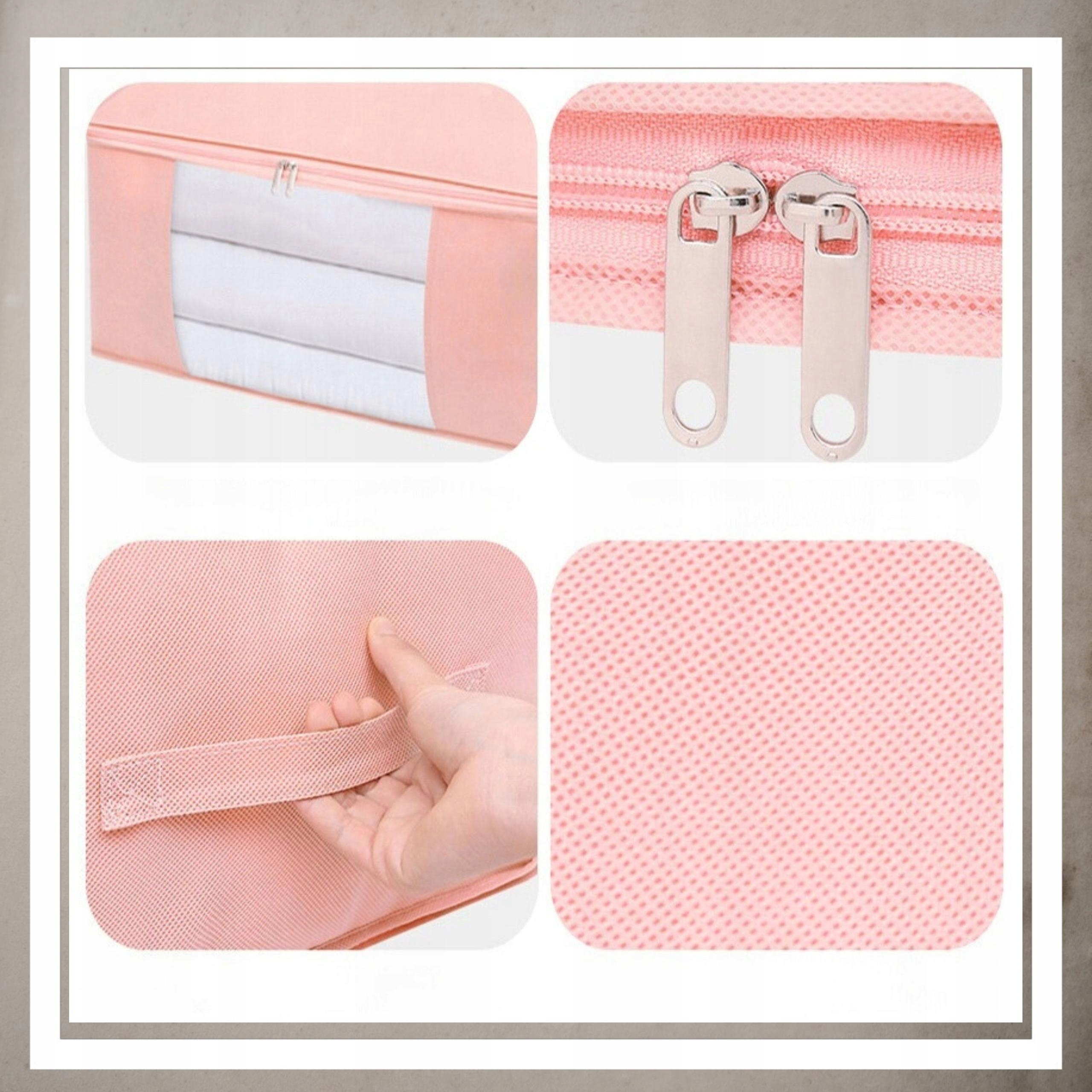 Pokrowiec Na Pościel Pod Łóżko Pojemnik Na Ubrania Torba Miękki Różowy L