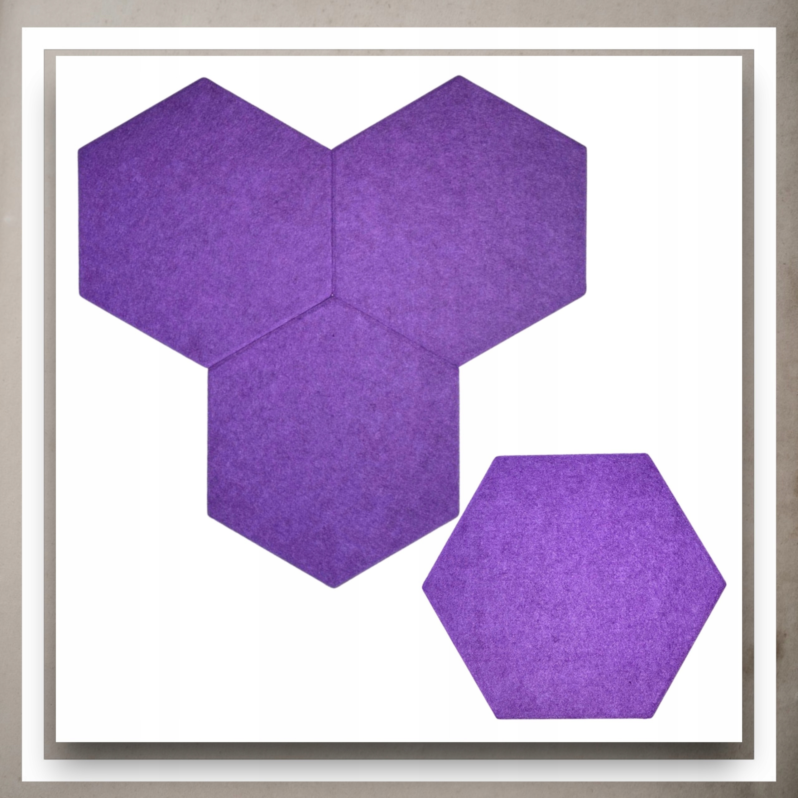 Panele Ścienne Filcowe 3D Heksagon Zagłówek Samoprzylepne Akustyczne Soft