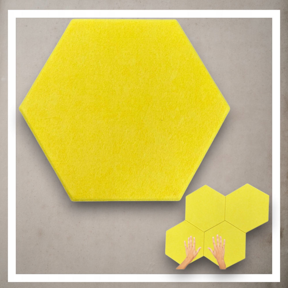 Panele Ścienne Filcowe 3D Heksagon Zagłówek Samoprzylepne Akustyczne Soft