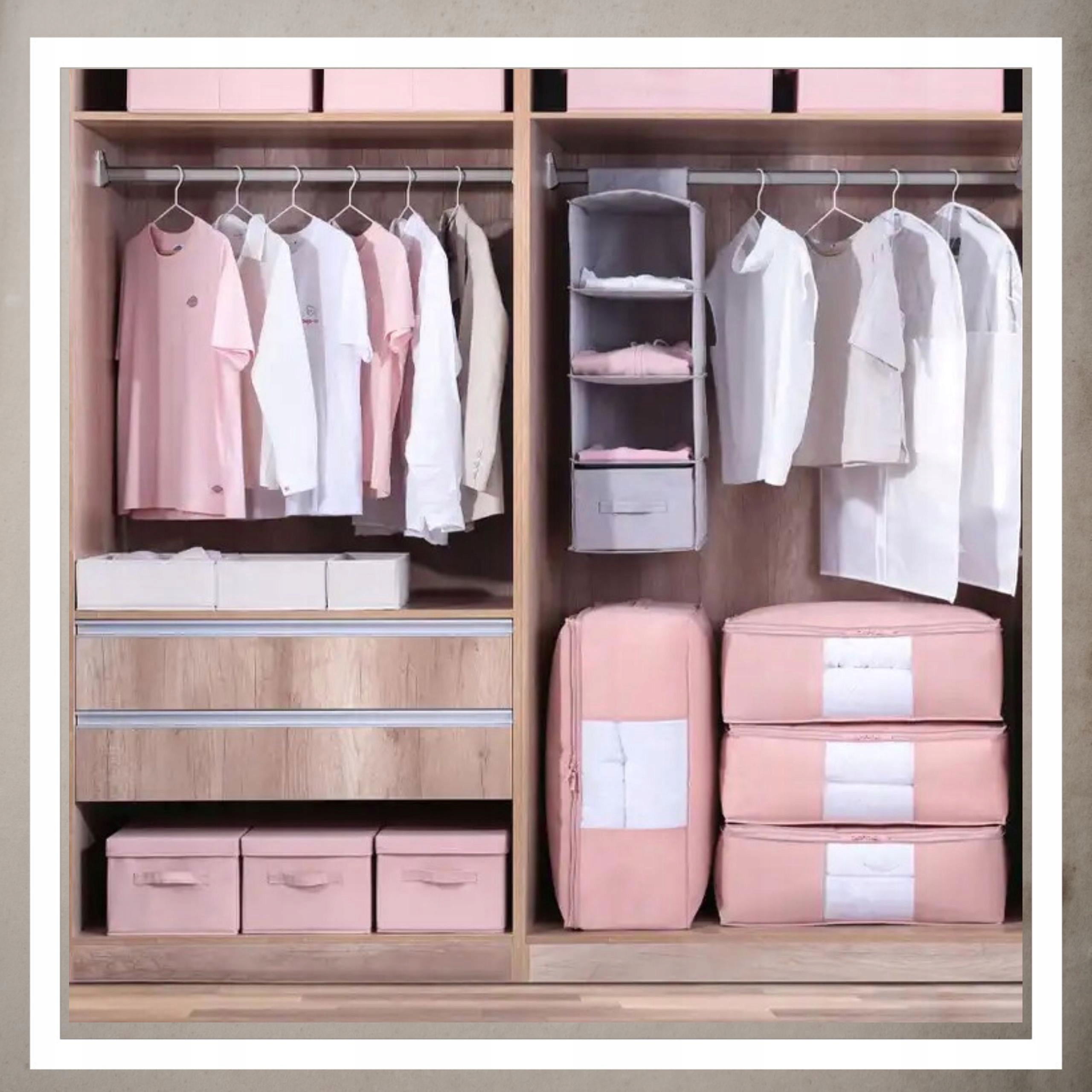 Pokrowiec Na Pościel Pod Łóżko Pojemnik Na Ubrania Torba Miękki Różowy L