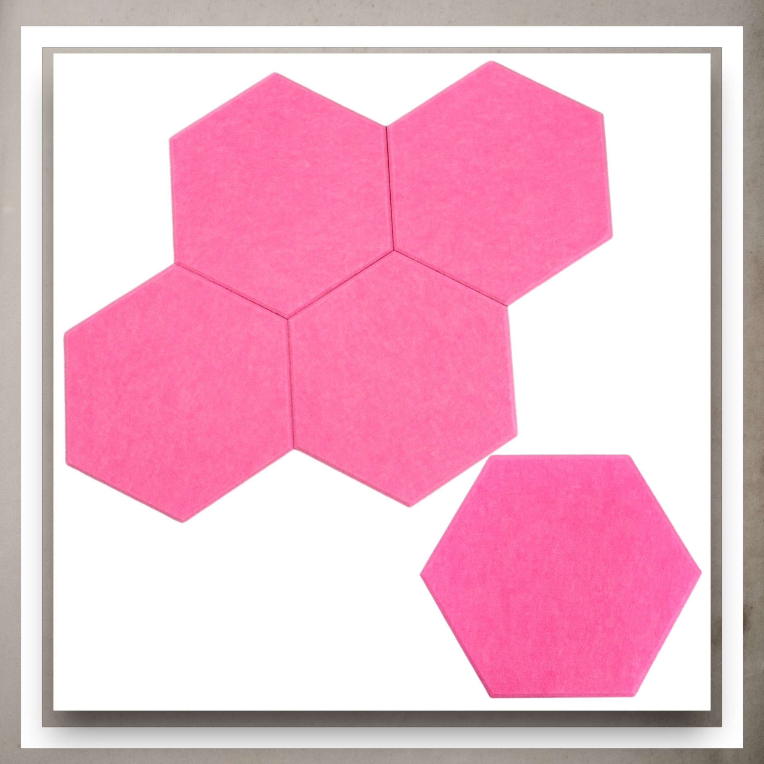 Panele Ścienne Filcowe 3D Heksagon Zagłówek Samoprzylepne Akustyczne Soft