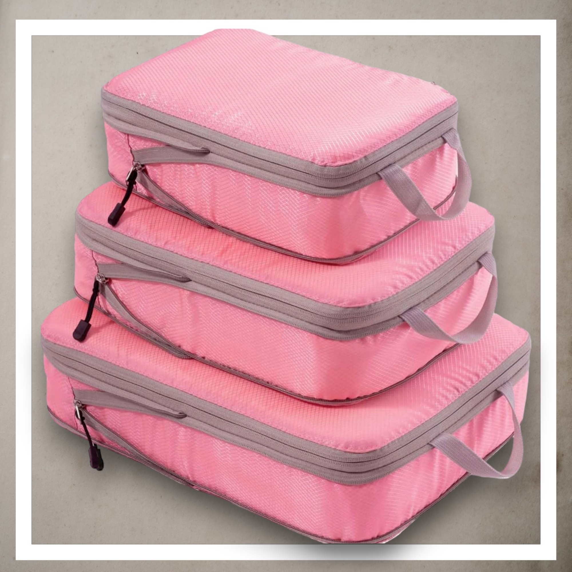 Organizer Kompresyjny  Zestaw 3 Szt     Różowy