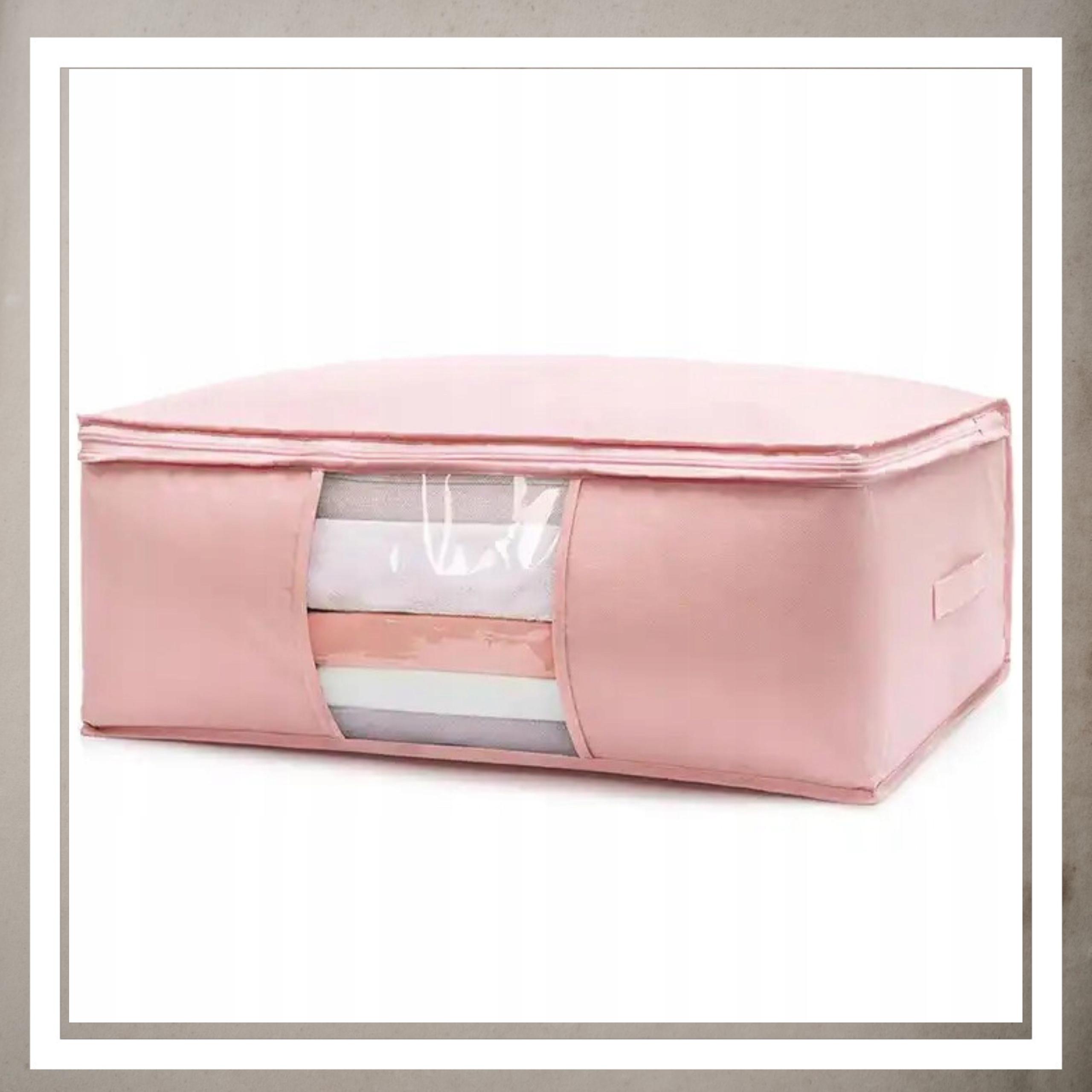 Pokrowiec Na Pościel Pod Łóżko Pojemnik Na Ubrania Torba Miękki Różowy L