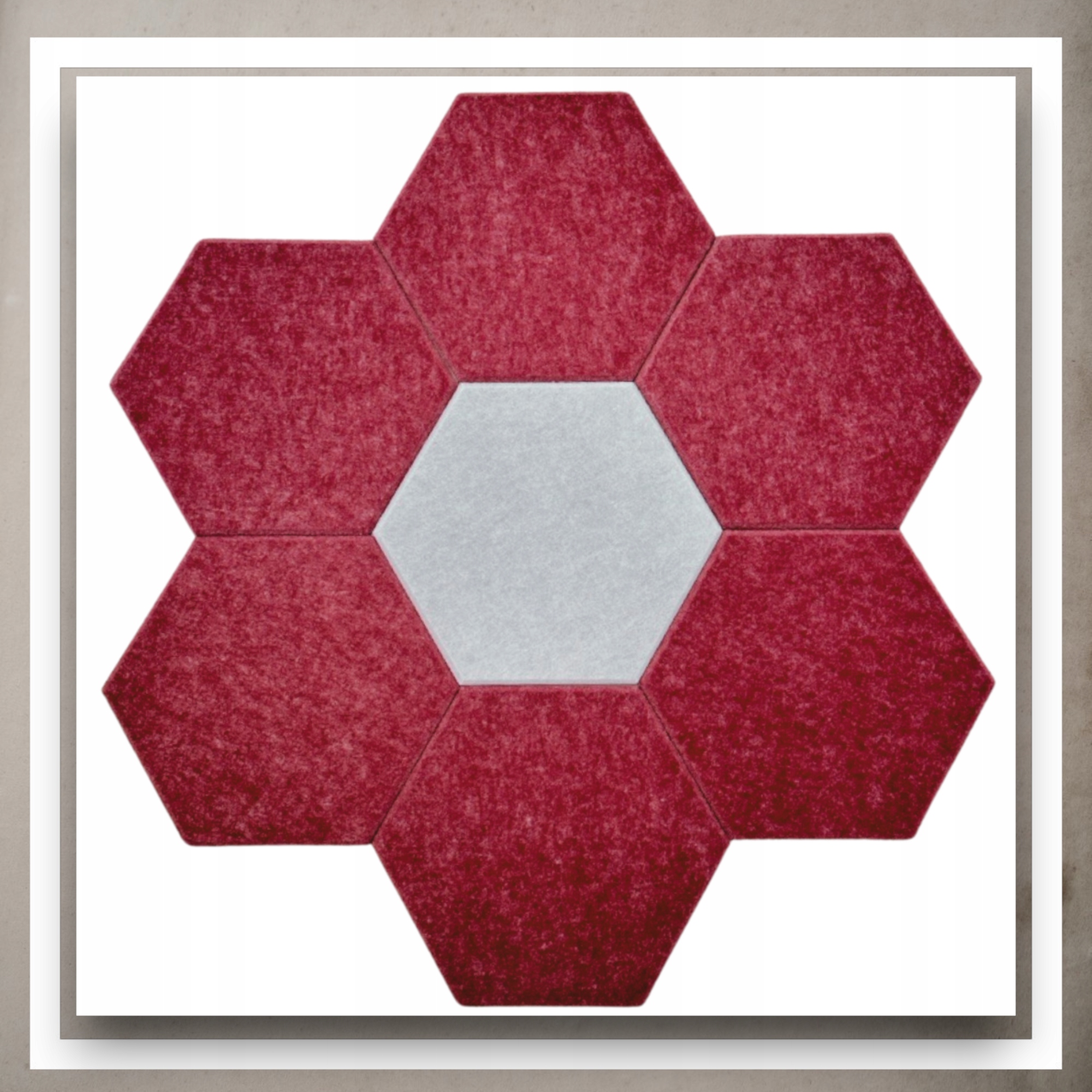 Panele Ścienne Filcowe 3D Heksagon Zagłówek Samoprzylepne Akustyczne Soft