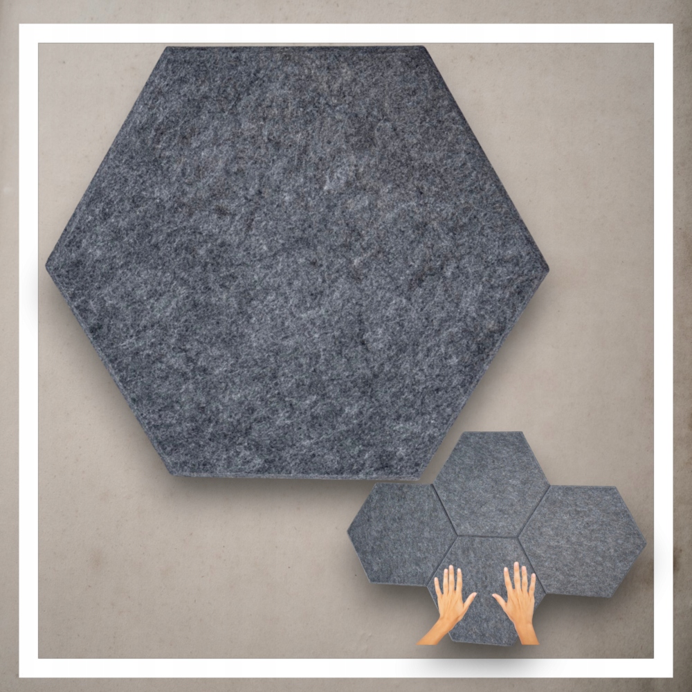 Panele Ścienne Filcowe 3D Heksagon Zagłówek Samoprzylepne Akustyczne Soft