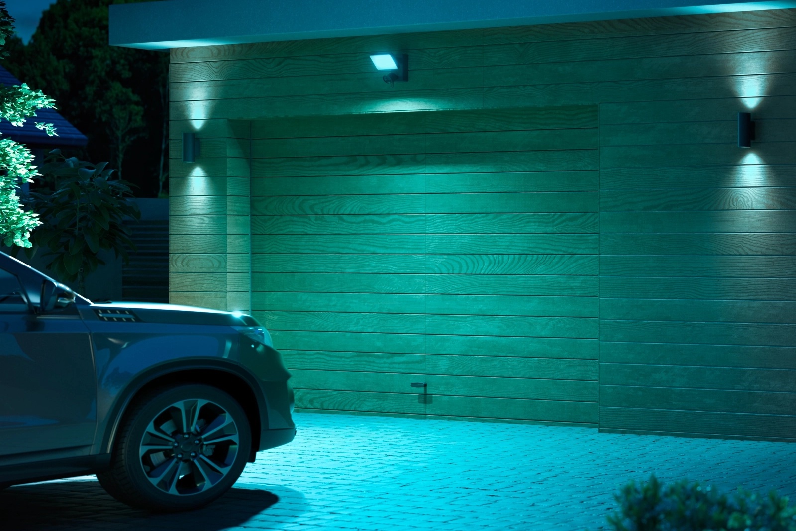 Naświetlacz LED Lampa 30.5W 2250lm IP44 White and Color Ambiance RGB + TW Czarna z Kamerą Zewnętrzną IP 1080p Full HD CMOS Inteligentna SMART Zigbee Secure Floodlight Camera Philips HUE - druga cecha produktu