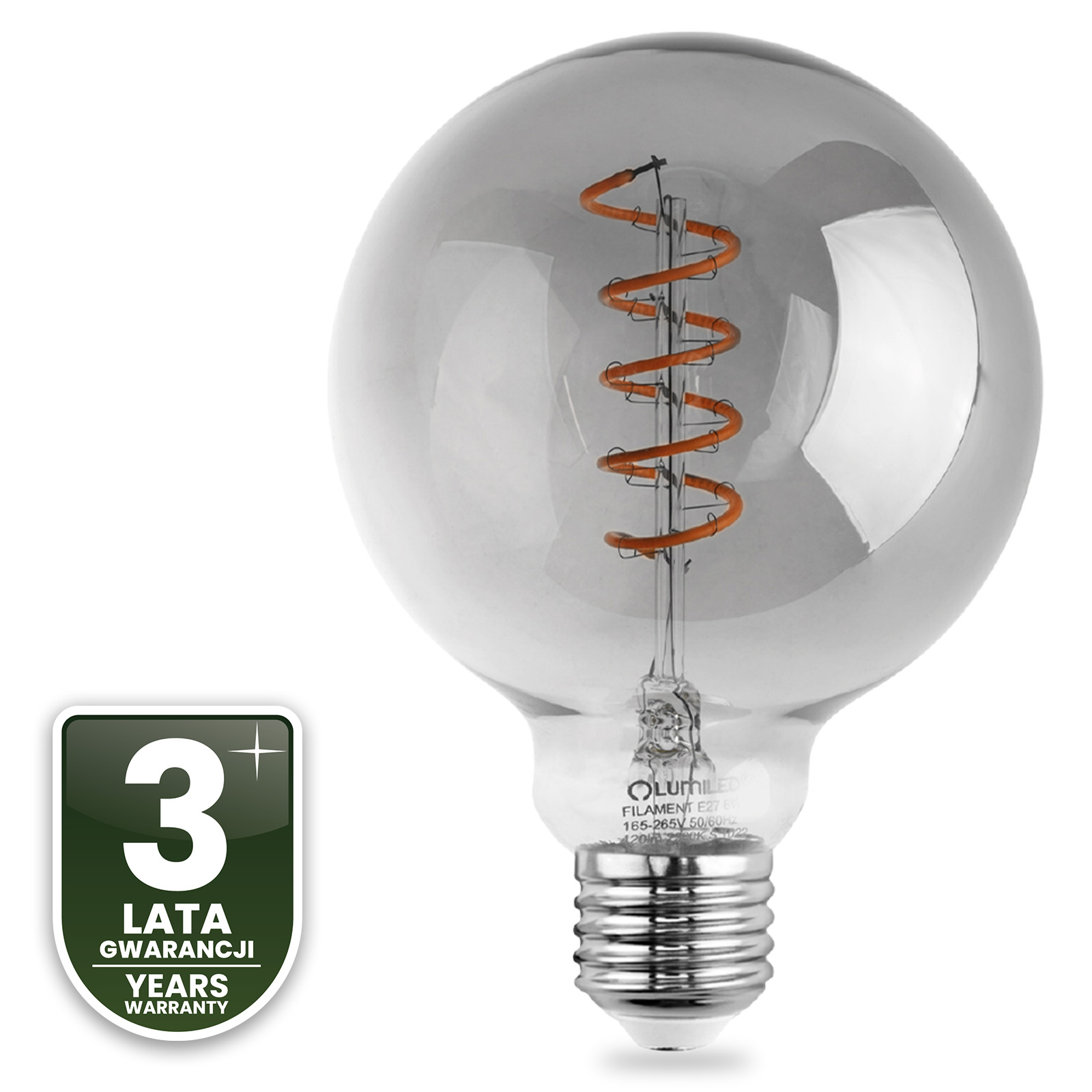 Żarówka LED E27 Kula G95 6W = 50W 420lm 2200K Ciepła 360° DYMIONA FILAMENT LUMILED - czwarta cecha produktu