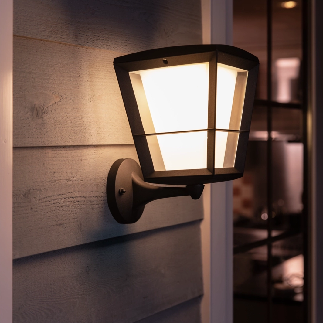 Kinkiet Ogrodowy LED Lampa Zewnętrzna Elewacyjna 15.2W 1140lm IP44 White and Color Ambiance RGB + TW Czarna Inteligentna SMART Zigbee Bluetooth Econic Philips HUE - obszar zastosowań