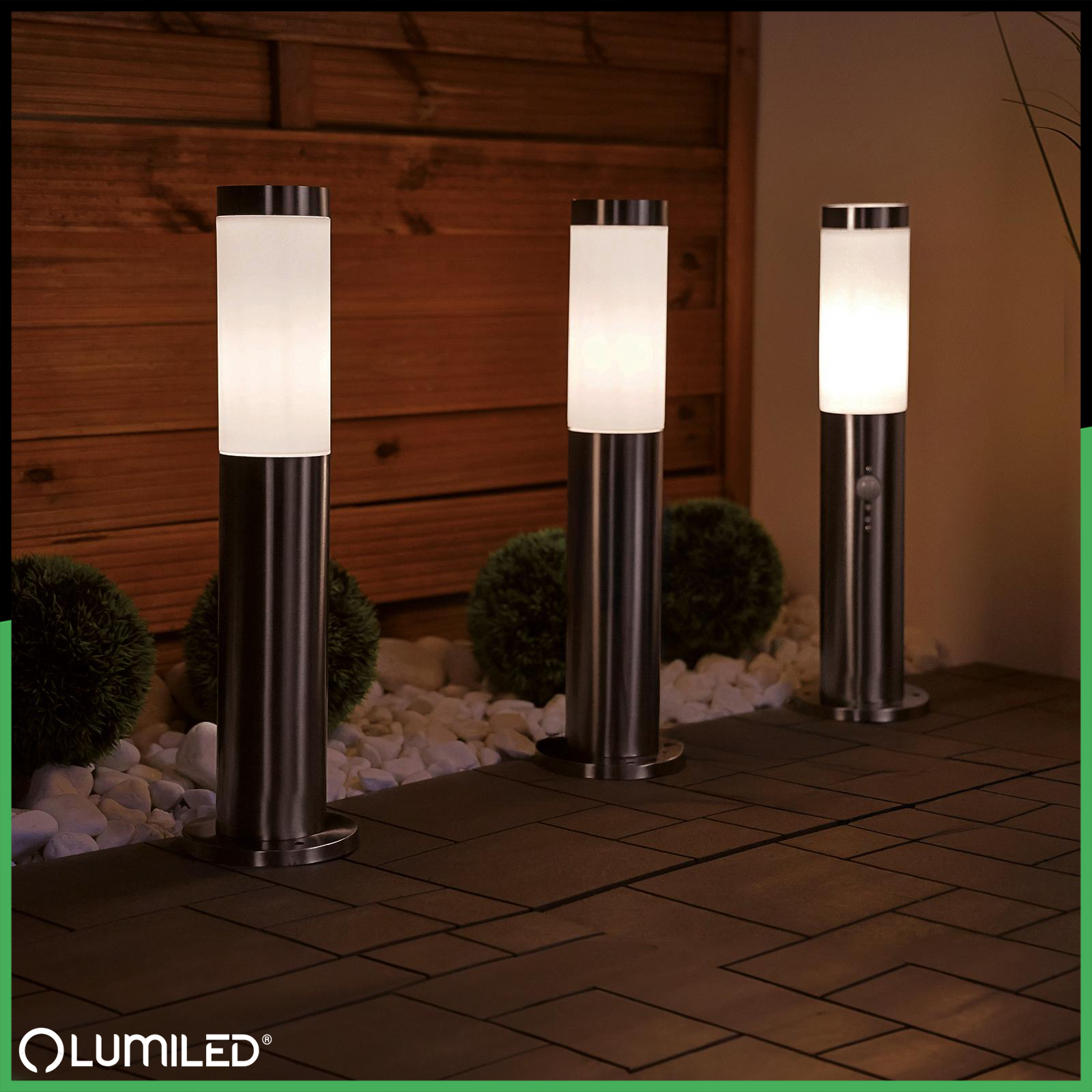 Lampa Ogrodowa Zewnętrzna E27 INOX SŁUPEK 45cm z Czujnikiem Ruchu Lilium LUMILED - obszar zastosowań