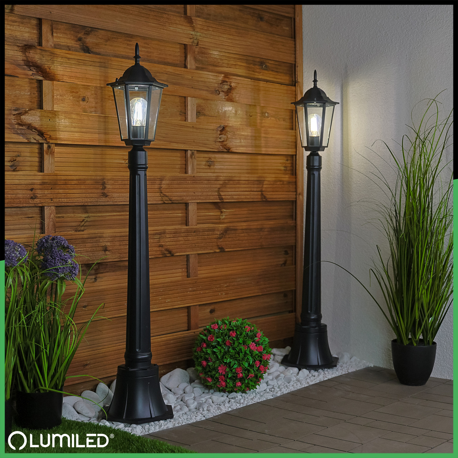 Lampa Ogrodowa Zewnętrzna E27 SŁUPEK LATARNIA 110cm Czarna BELLIS LUMILED - obszar zastosowań
