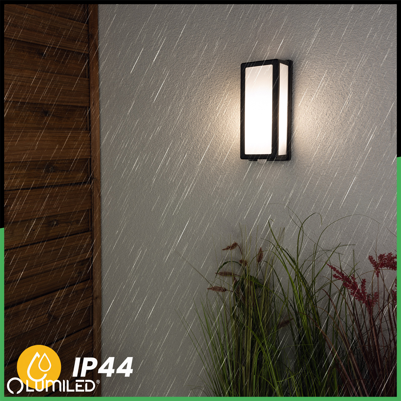 Lampa Ogrodowa Kinkiet Elewacyjny E27 Prostokątny Czujnik Ruchu DOMLO LUMILED - druga cecha produktu