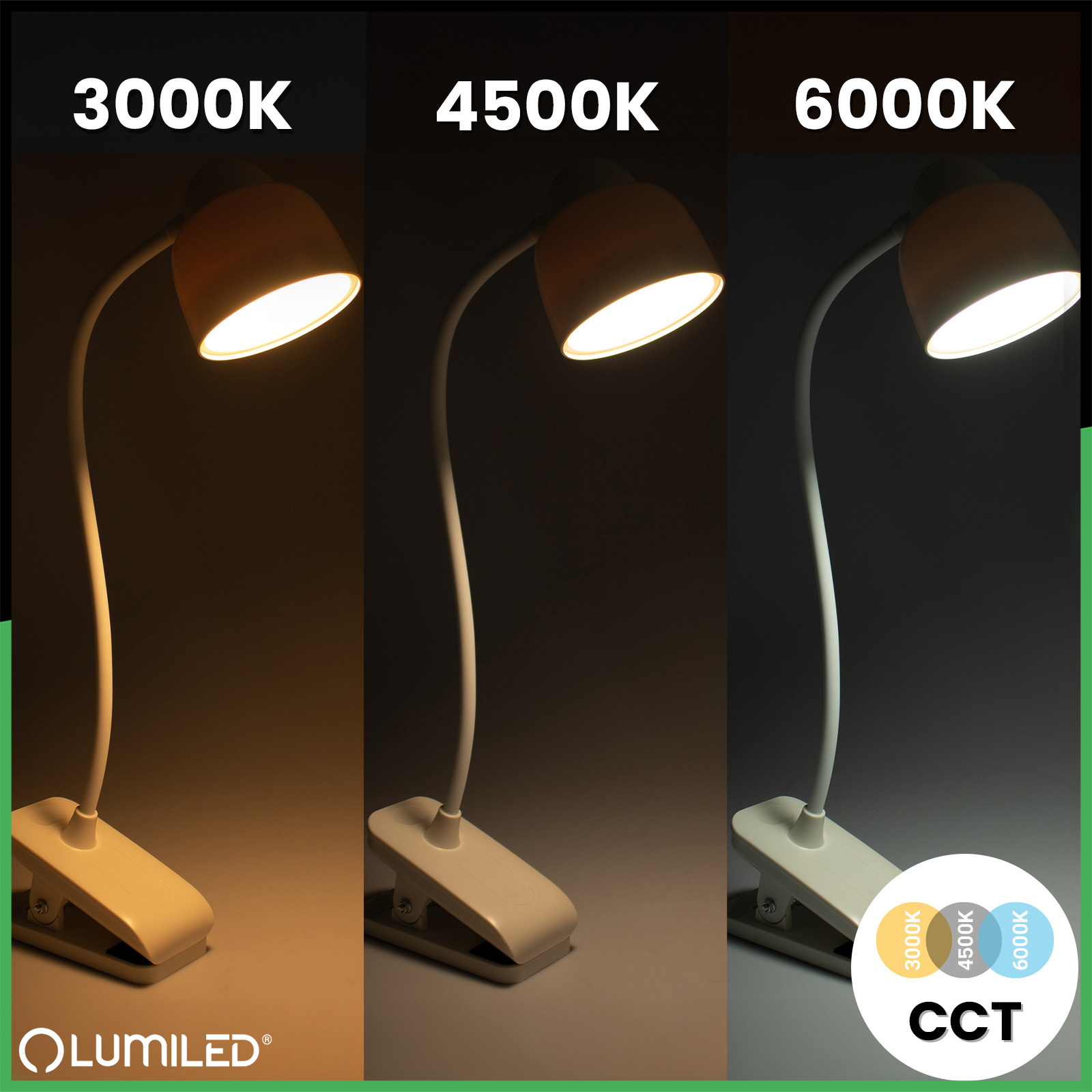 Lampka Biurkowa LED 5W CCT Kreślarska Stołowa Szkolna TESA 2 Biała LUMILED - pierwsza cecha produktu