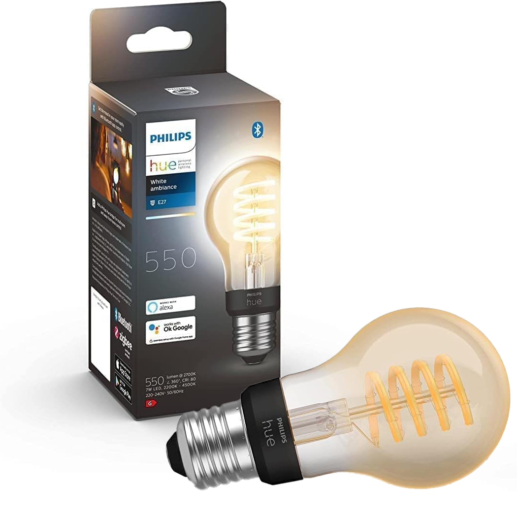 Żarówka LED E27 A60 7W = 40W 550lm 2200-4500K CCT FILAMENT SMART Inteligentna Bluetooth ZigBee White Ambiance Philips HUE - główne zdjęcie produktu