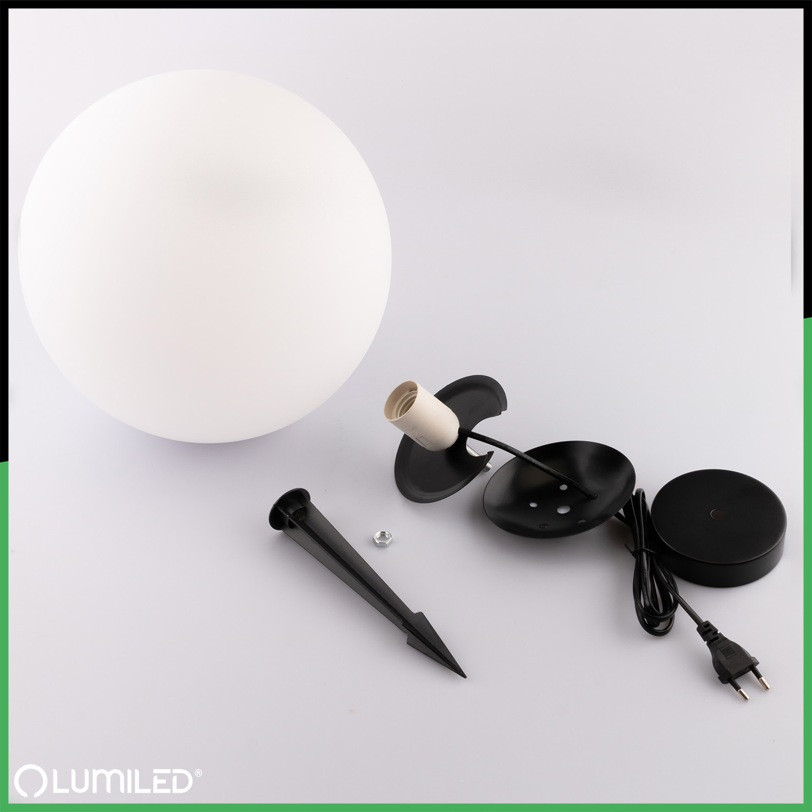 Lampa Oprawa Ogrodowa Zewnętrzna KULA LED 30CM E27 IP65 LUMIKULA2 LUMILED - skład produktu