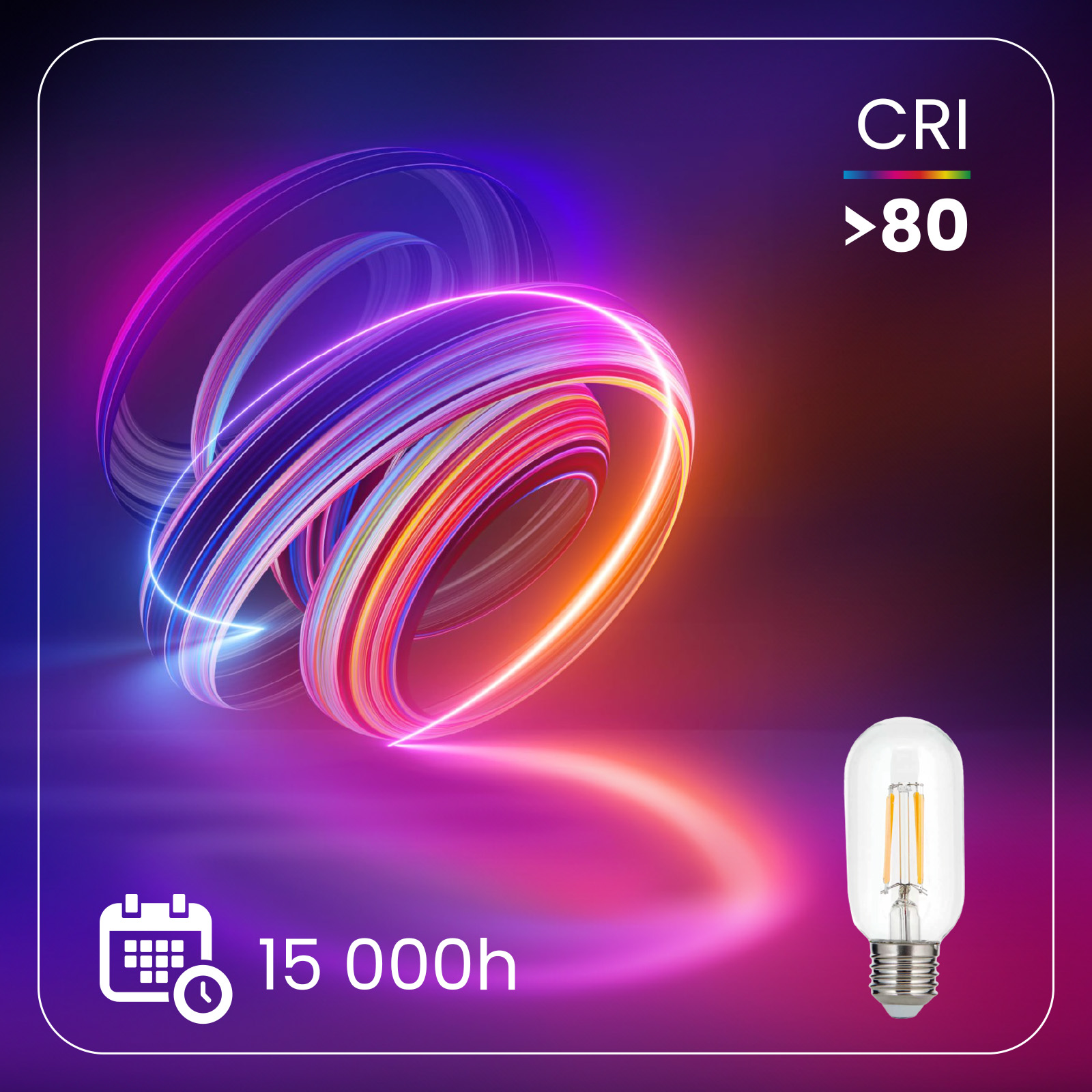 6x Żarówka LED E27 T45 FILAMENT 4W = 40W 470LM 3000K Ciepła 360° Ozdobna LUMILED - druga cecha produktu