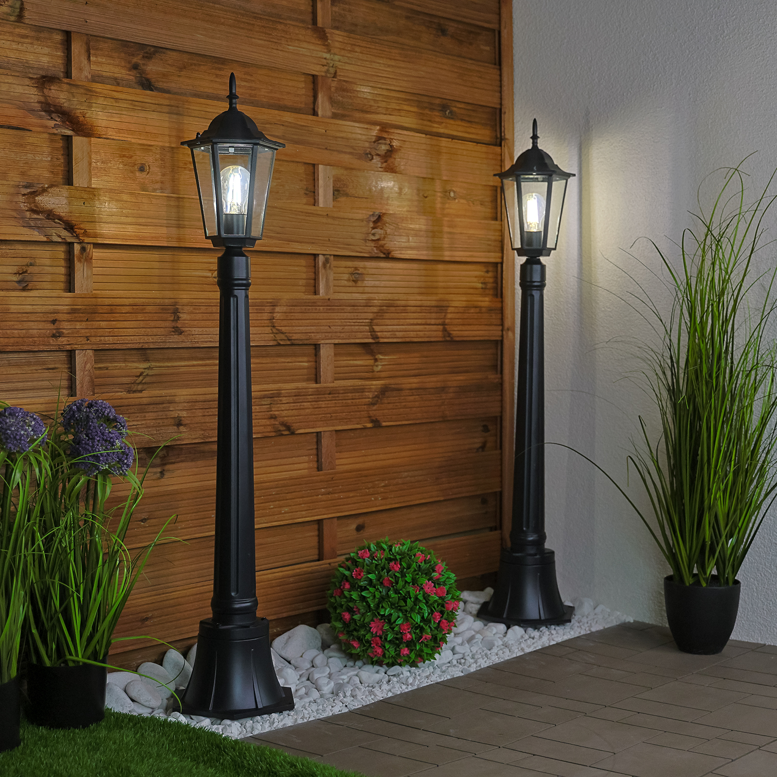 Lampa Ogrodowa Zewnętrzna E27 SŁUPEK LATARNIA 110cm Czarna BELLIS LUMILED - obszar zastosowań