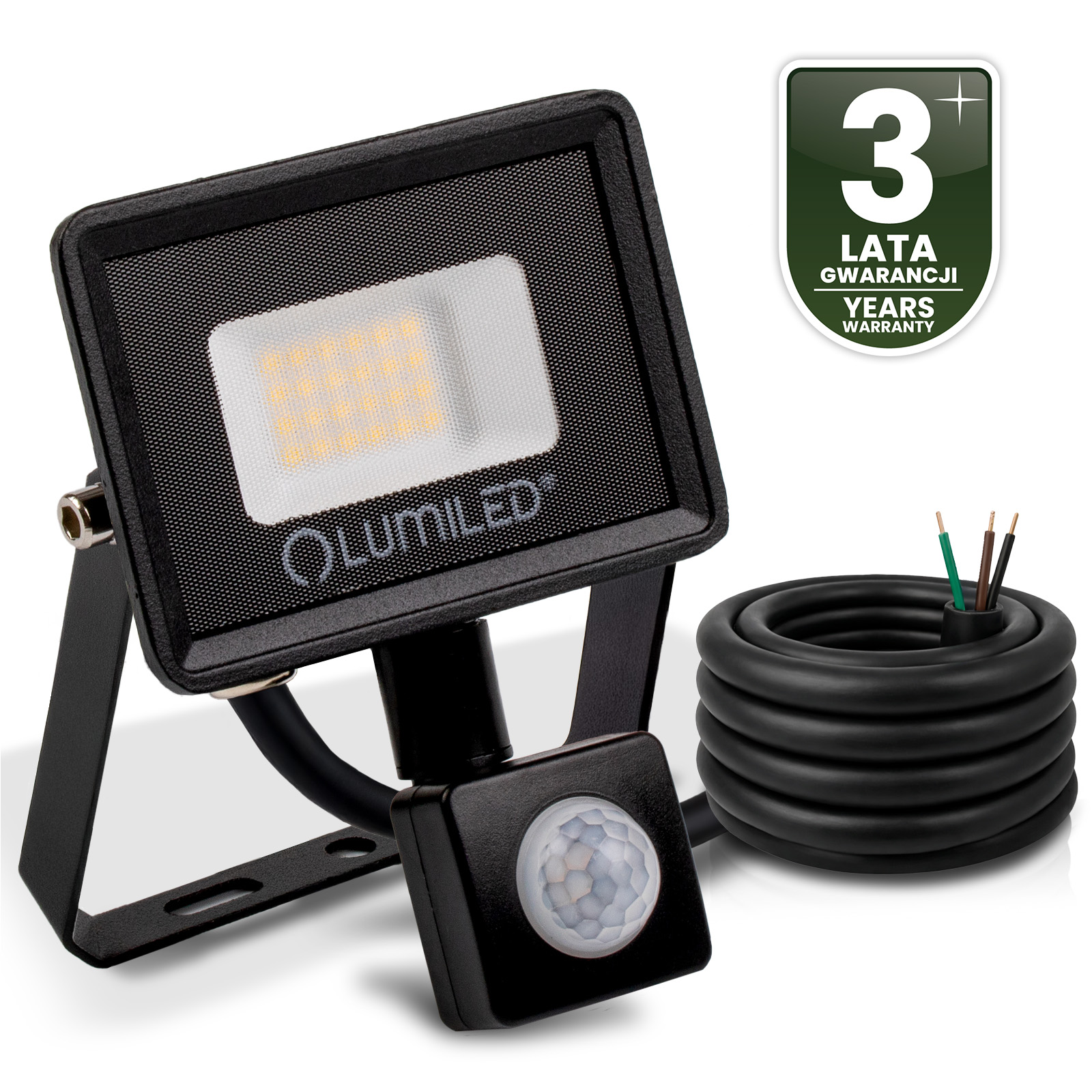 Naświetlacz LED ZONER 20W 1800LM 4000K IP44 Czarny Czujnik Ruchu LUMILED - czwarta cecha produktu