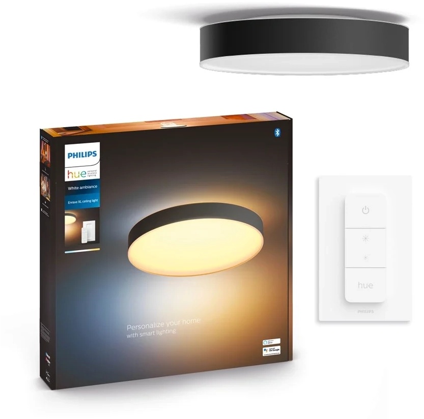 Plafon LED Lampa Sufitowa Natynkowa 48W 6100lm IP20 White Ambiance TW Czarna 55cm Inteligentna SMART Zigbee Bluetooth Enrave Philips HUE - główne zdjęcie produktu
