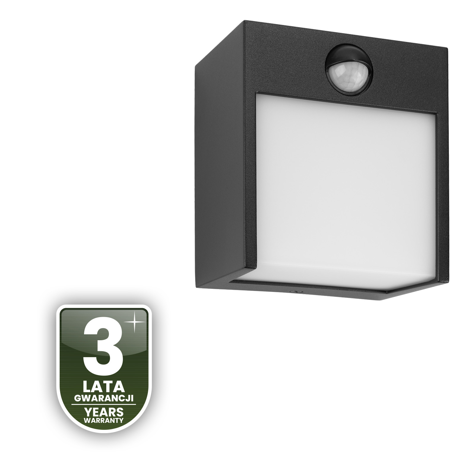 Lampa Ogrodowa Ścienna LED Kinkiet Elewacyjny Zewnętrzny PIR IP54 12W 3000K RUBUS LUMILED - czwarta cecha produktu