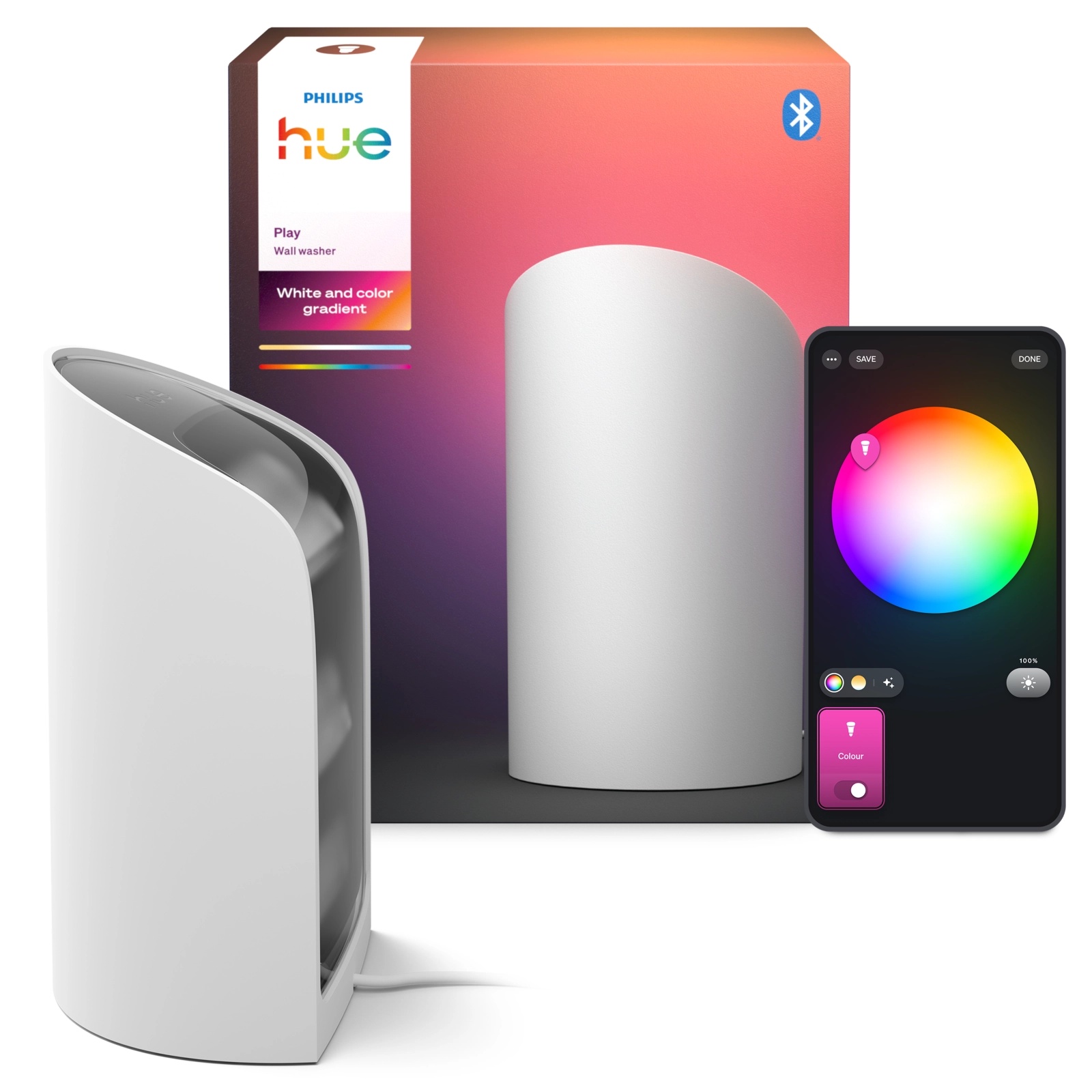 Lampka Biurkowa LED do Podświetlania Ścian 1035lm IP20 White and Color Ambiance RGB + TW Czarna Inteligentna SMART Zigbee Bluetooth Indoor Table Lamp Play Wall Washer Philips HUE - główne zdjęcie produktu
