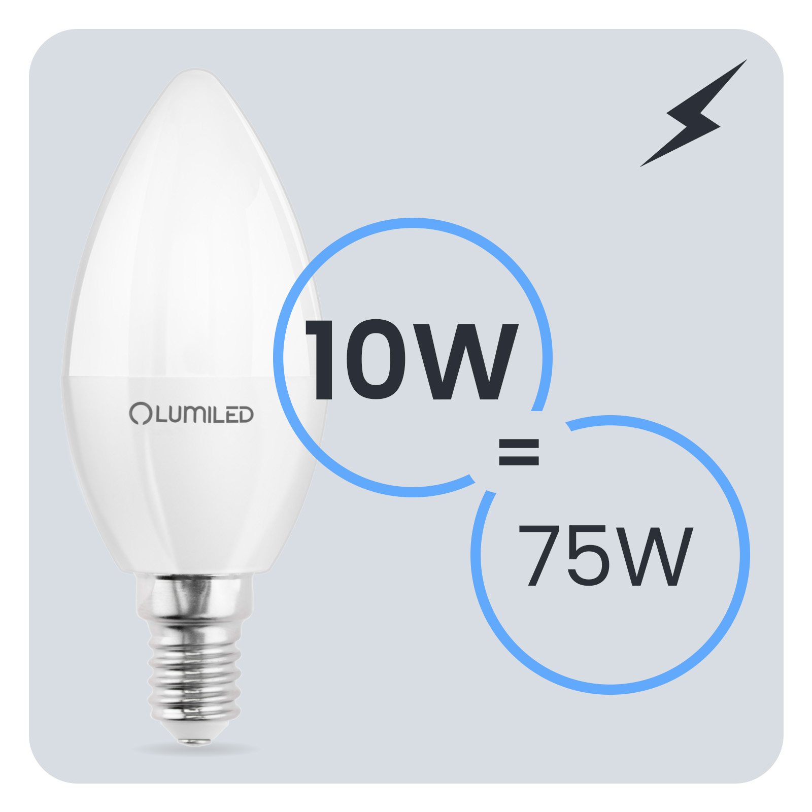 6x Żarówka LED E14 Świeczka B35 10W = 75W 1100lm 3000K Ciepła 180° LUMILED - trzecia cecha produktu
