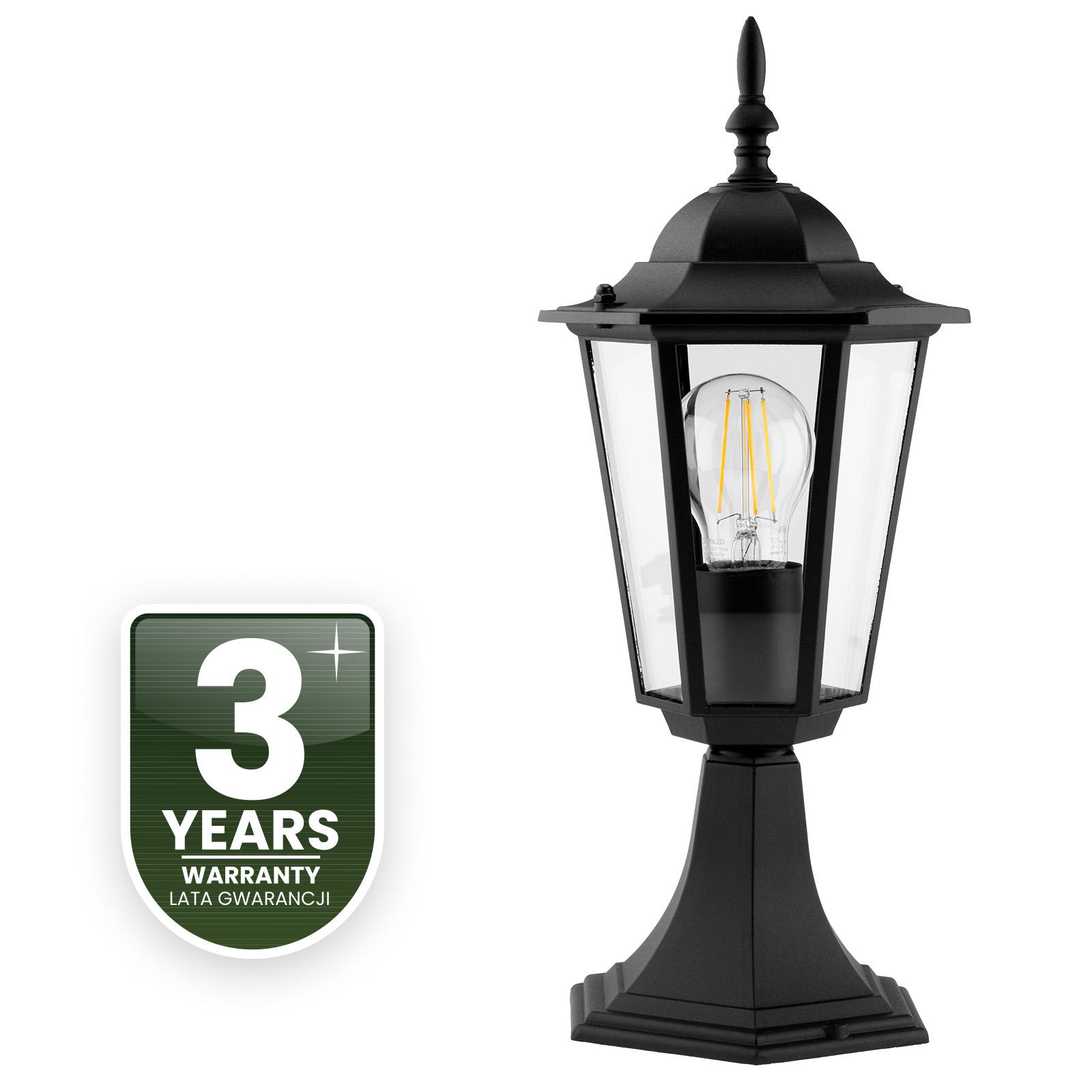 Lampa Ogrodowa Zewnętrzna E27 SŁUPEK LATARNIA 39cm Czarna BELLIS LUMILED - czwarta cecha produktu