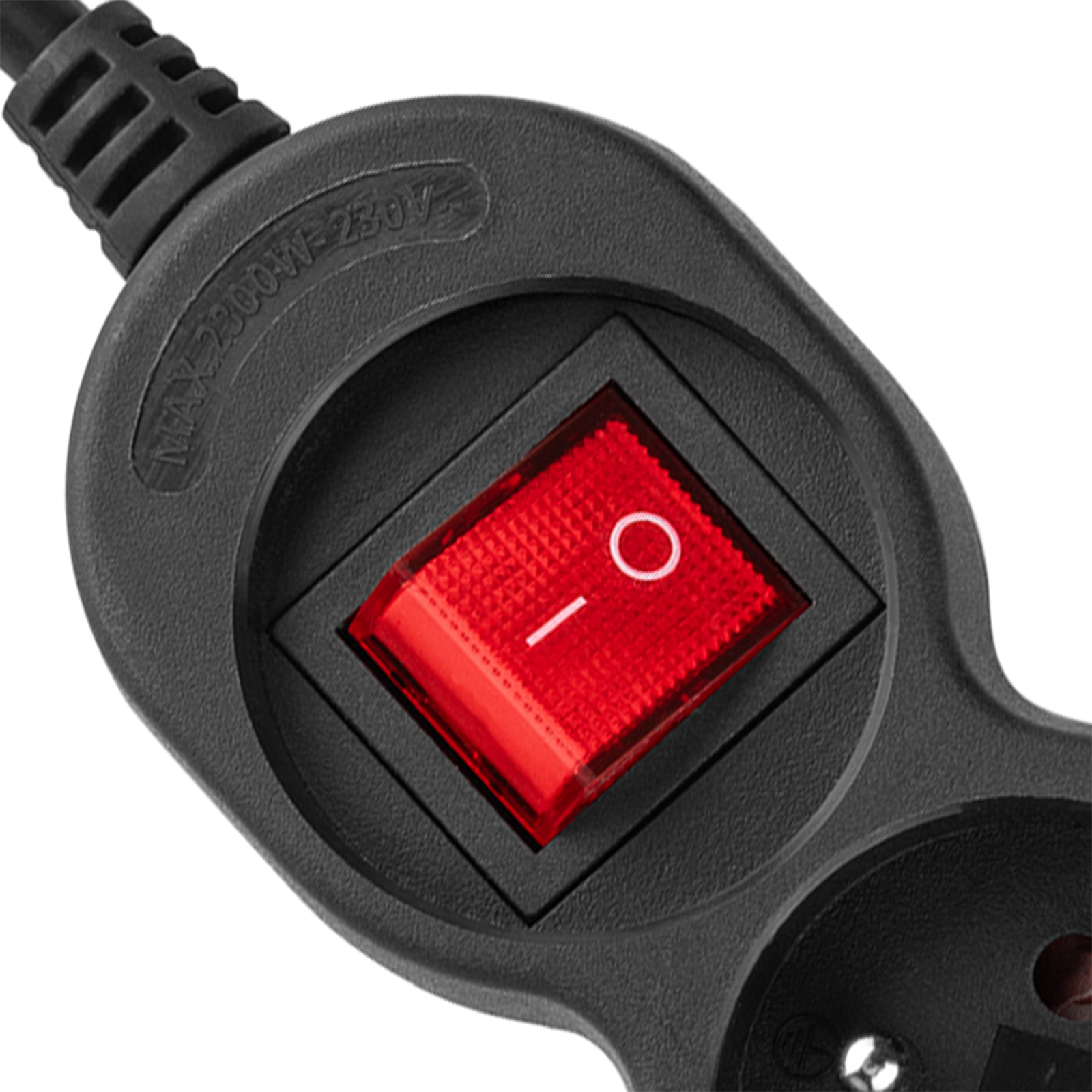 Przedłużacz Sieciowy Kabel z Uziemieniem Listwa Zasilająca 3 Gniazda 3m Włącznik ON/OFF Czarny Sznur Lendo Lumiled - druga cecha produktu