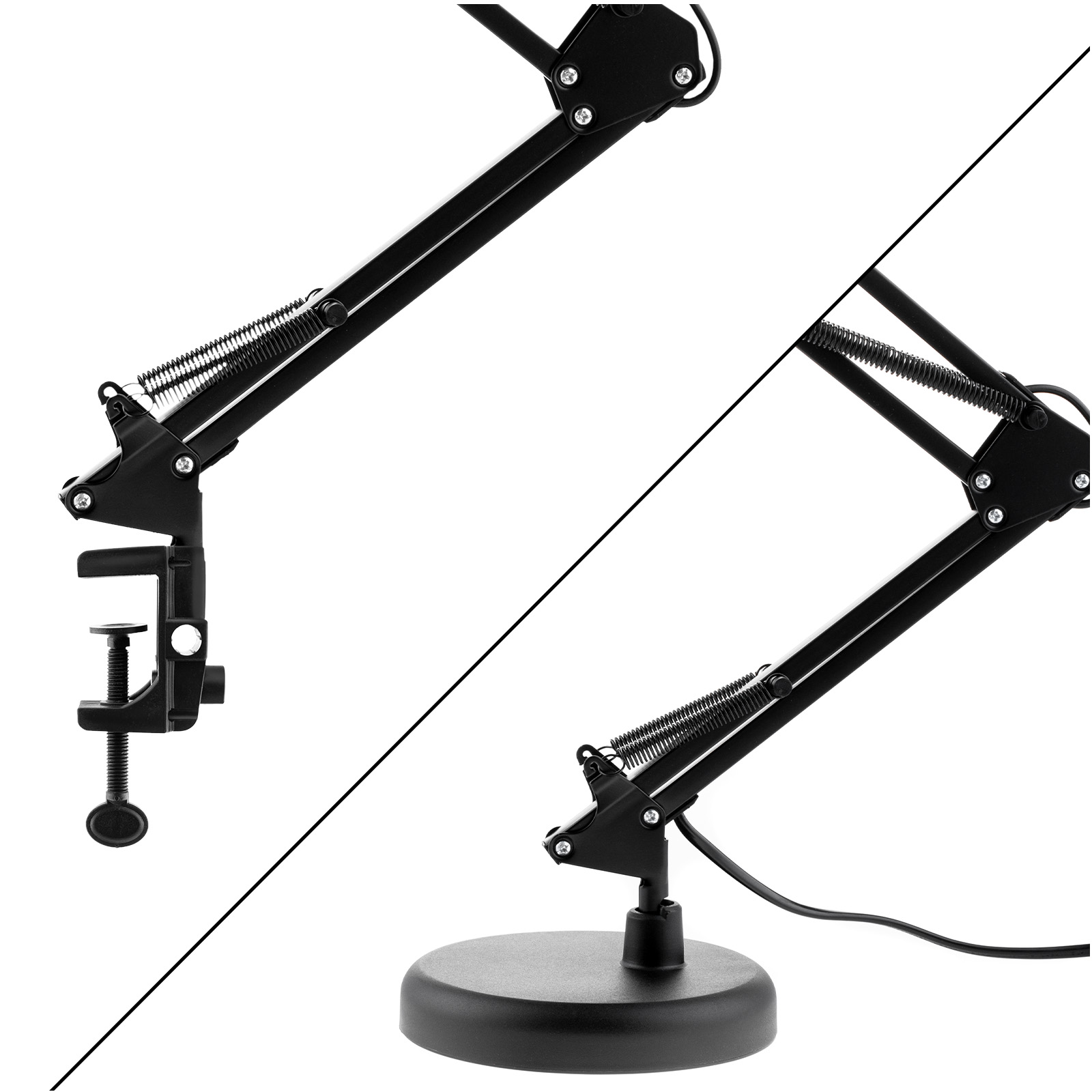 Lampka Biurkowa Kreślarska Stołowa E27 TOBI Czarna Lumiled + Uchwyt na Blat - trzecia cecha produktu